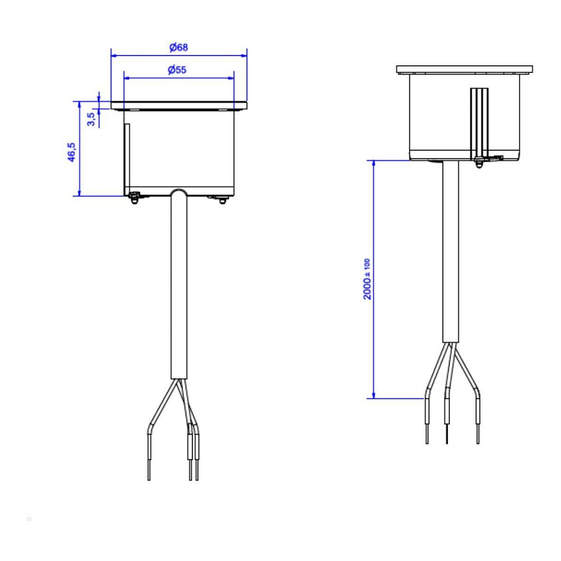 Ugradbena utičnica BACHMANN PIX (1x Schuko, 2.0m kabel), bijela-4
