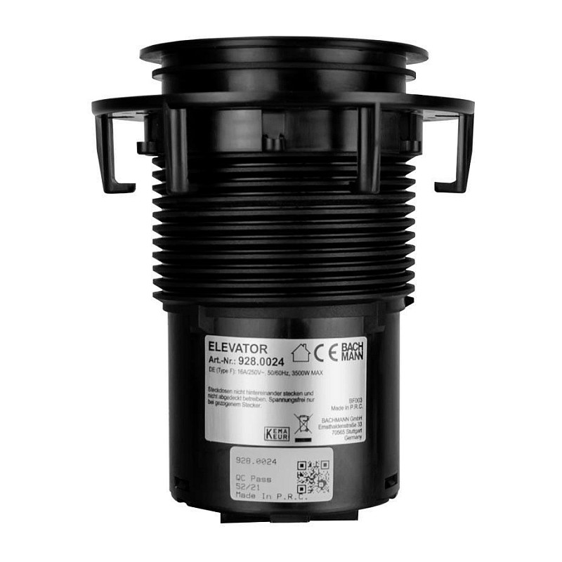 Ugradbena letva s utičnicama BACHMANN ELEVATOR 928.007, 2x Schuko, 2m, crna-2