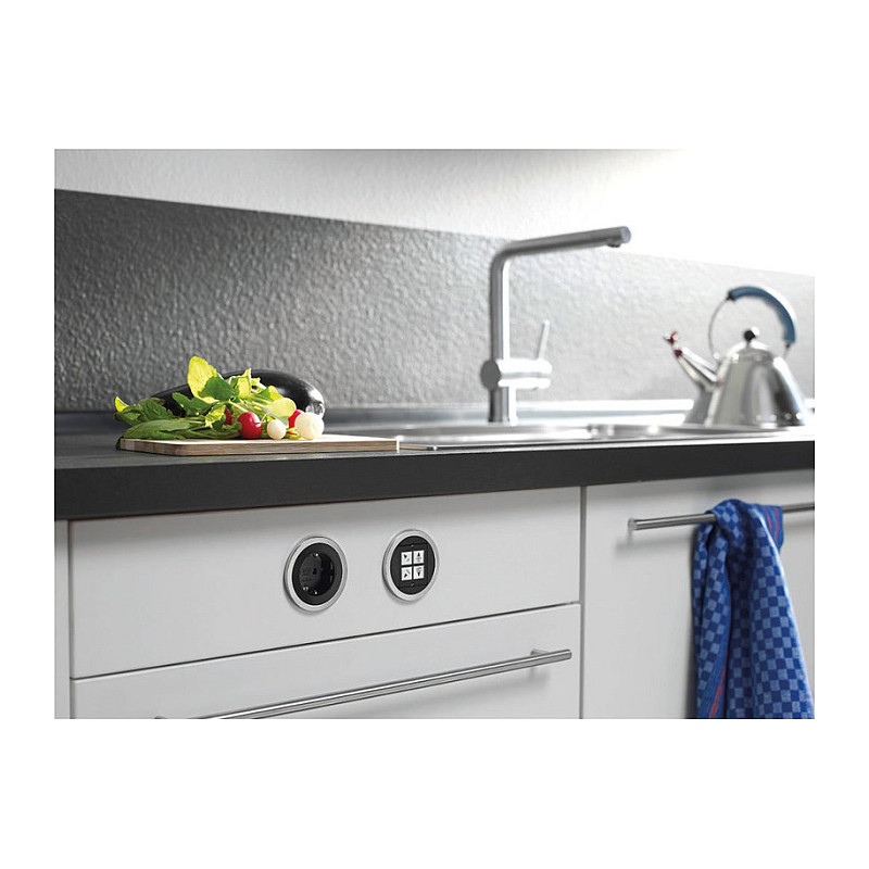 Ugradbena utičnica BACHMANN PIX 1x Schuko, 2m kabel, crna-1