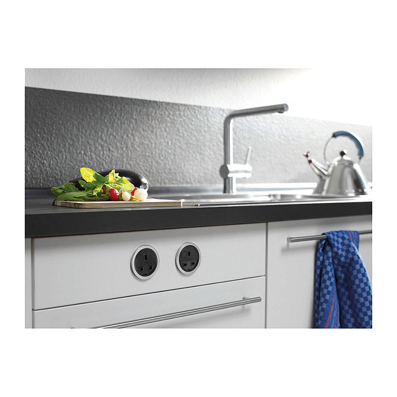 Ugradbena utičnica BACHMANN PIX 1x Schuko, 2m kabel, crna-3
