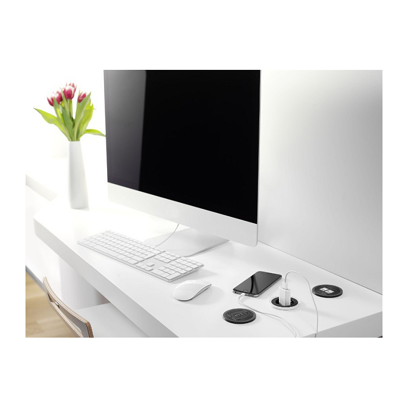 Ugradbena utičnica BACHMANN PIX 1x Schuko, 2m kabel, crna-4