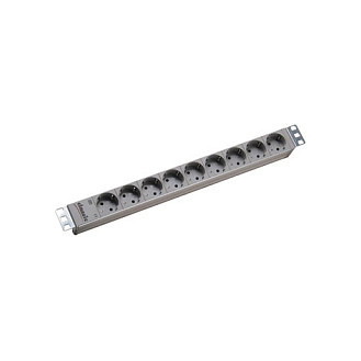 Letva s utičnicama BACHMANN IT PDU Basic 1U (19", 9x Schuko, 2m kabel, aluminij)-0