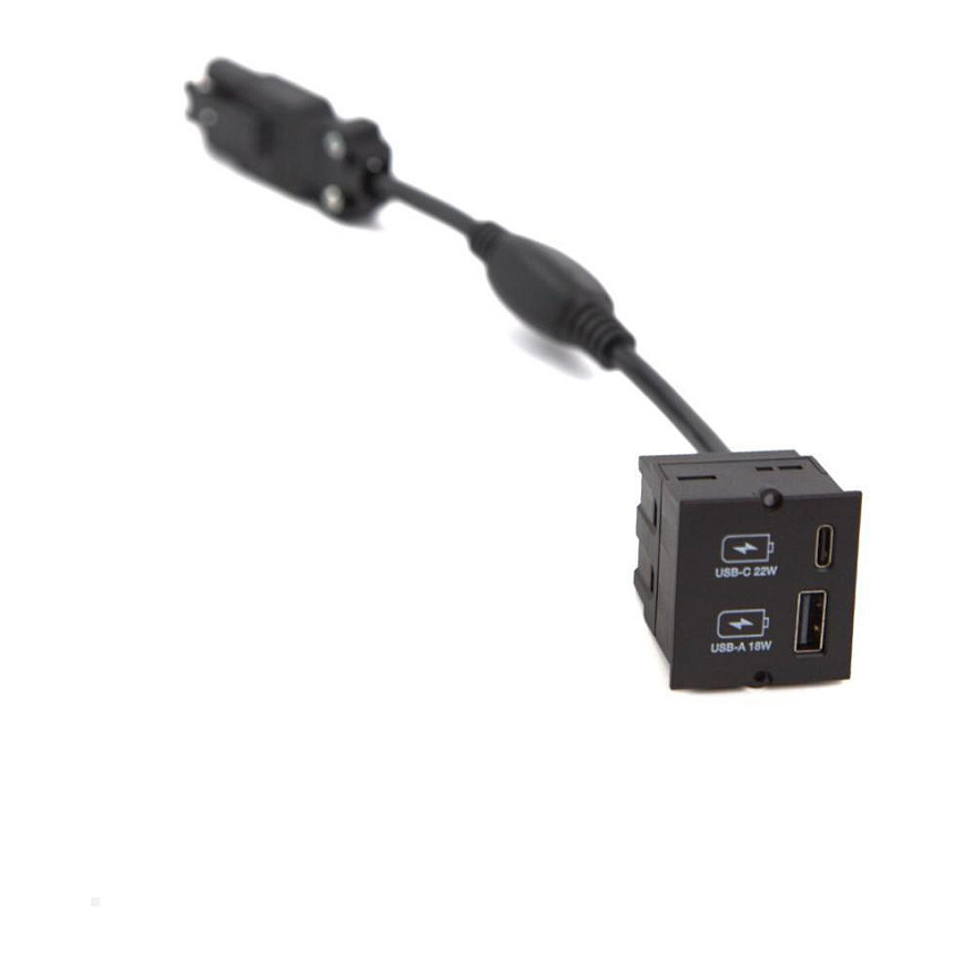 Ugradbeni modul BACHMANN USB A/C punjač 22W (917.240), crni-2