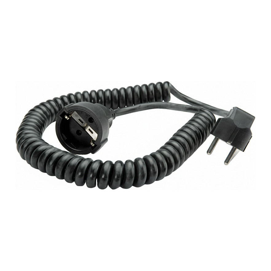 Spiralni produžni kabel BACHMANN 4m, 16A, crna boja-0