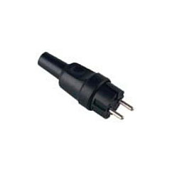 Gumeni konturni utikač BACHMANN 16A/250V, crni