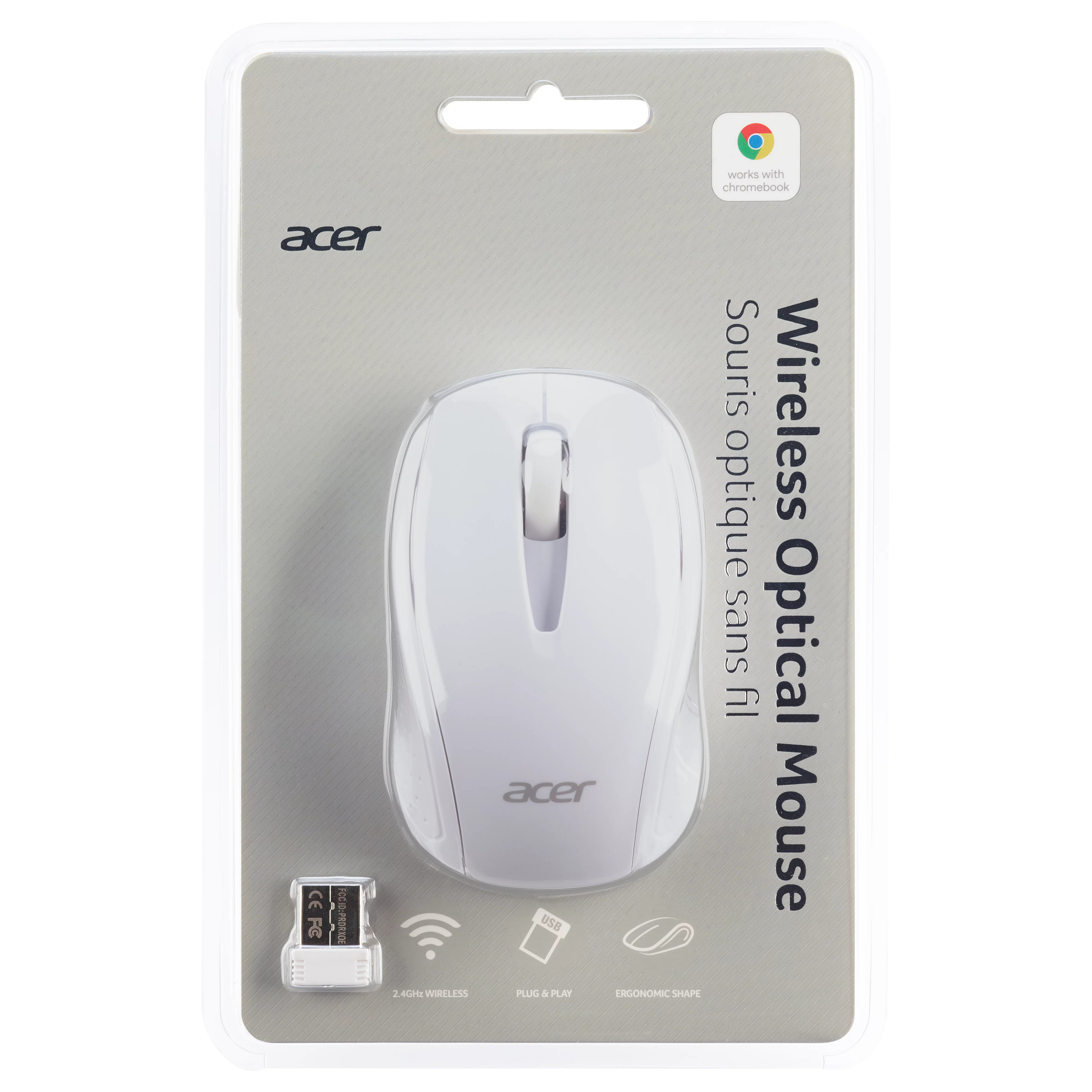 Bežični miš ACER AMR800, 1200 DPI, bijeli-5