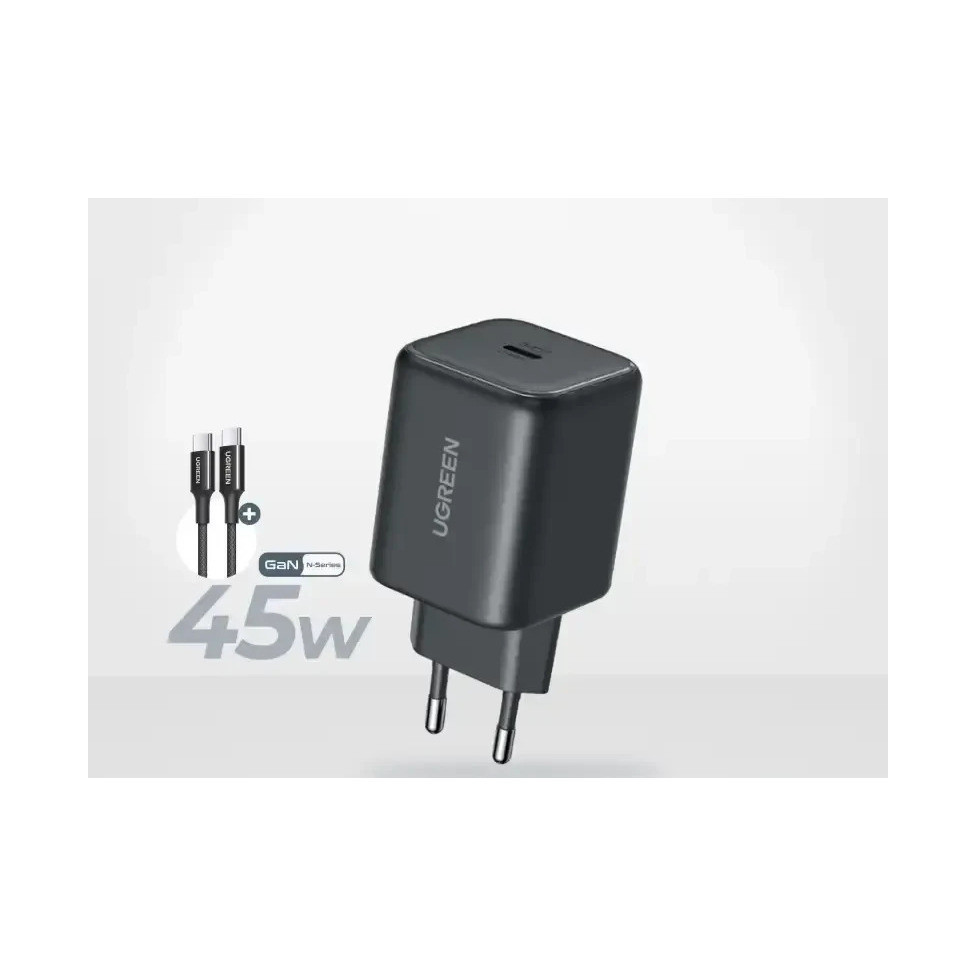 UGREEN X524 GaN brzi kućni punjač 45W USB-C crni (set s kabelom)