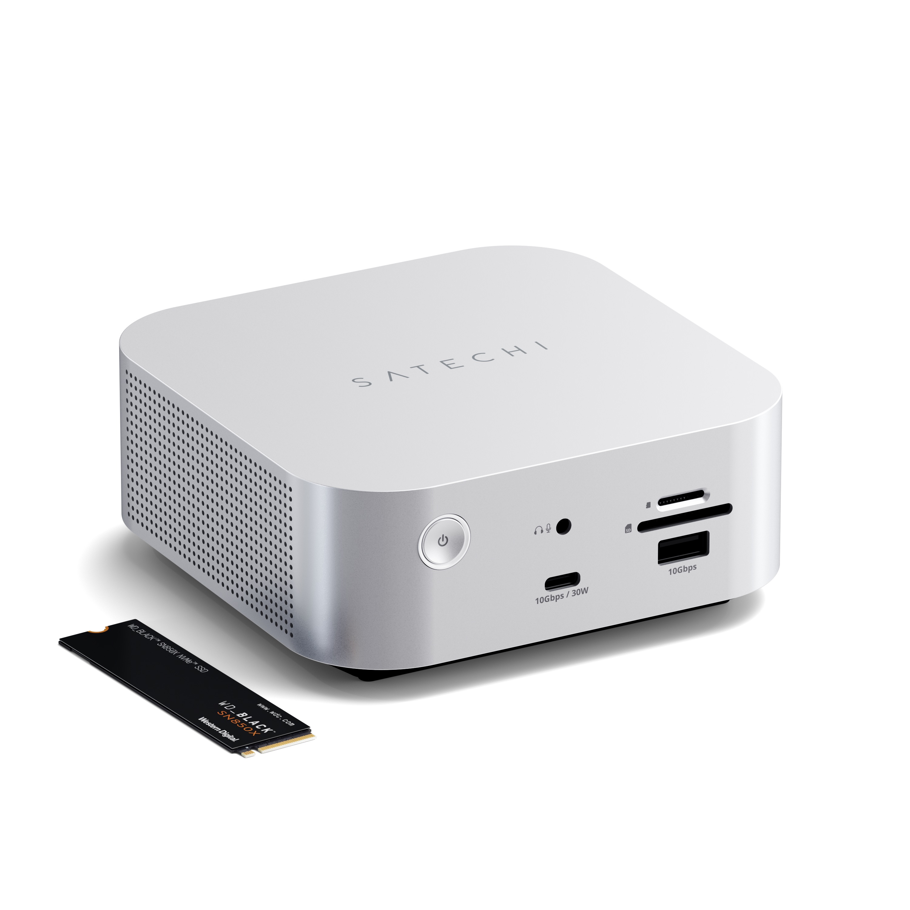 Docking stanica SATECHI Thunderbolt 5 CubeDock s kućištem za SSD (140W), srebrna boja-7