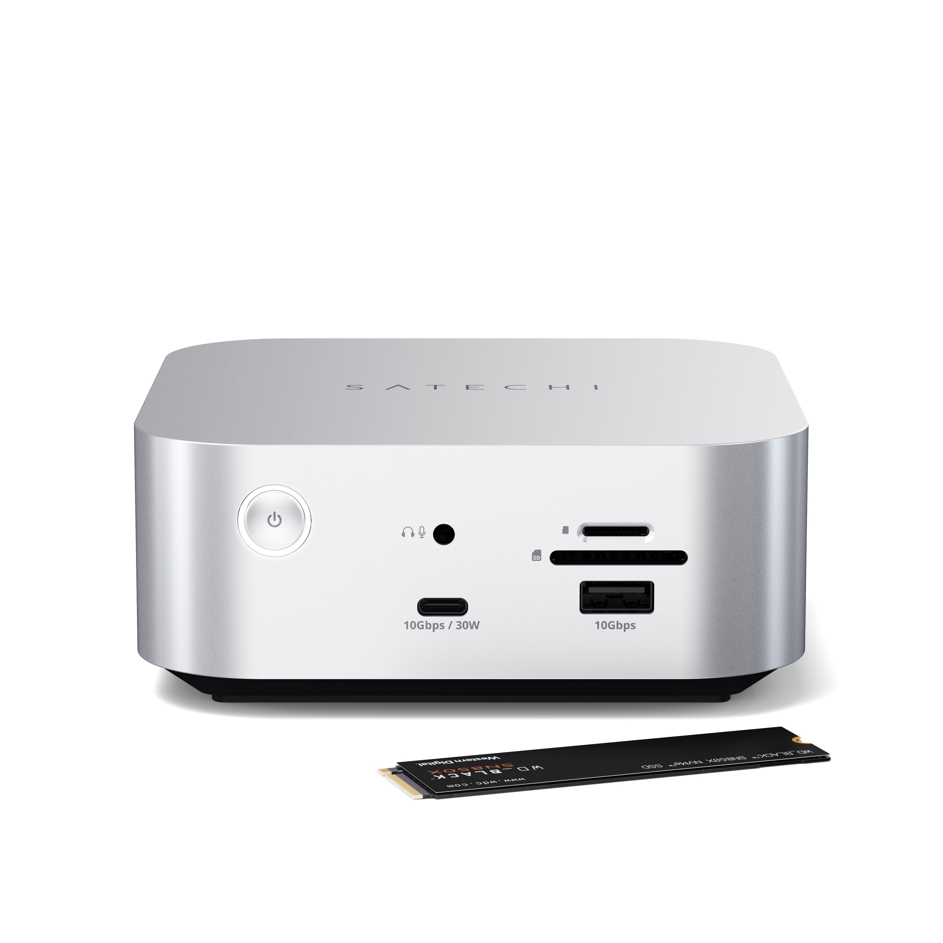 Docking stanica SATECHI Thunderbolt 5 CubeDock s kućištem za SSD (140W), srebrna boja-3