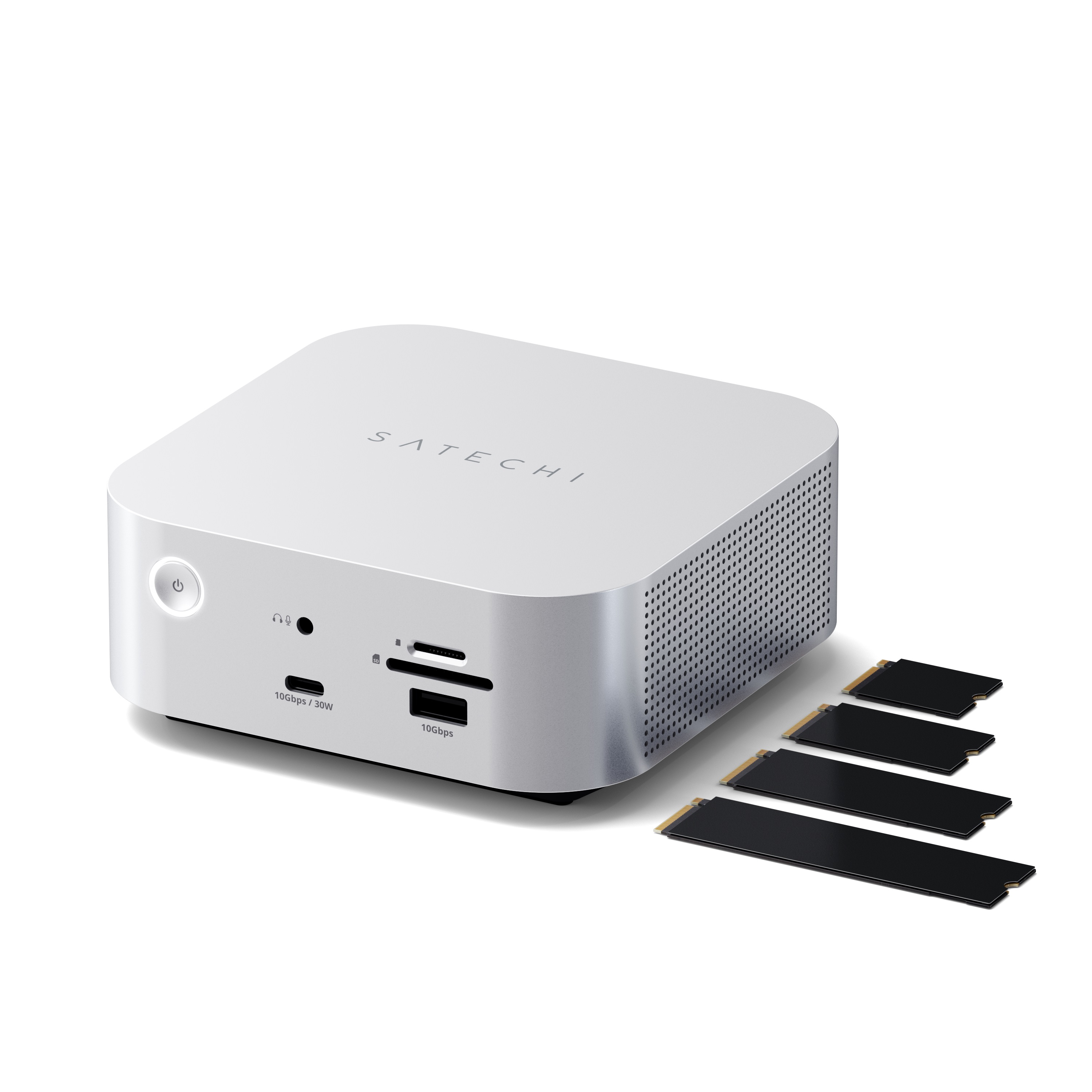 Docking stanica SATECHI Thunderbolt 5 CubeDock s kućištem za SSD (140W), srebrna boja-10