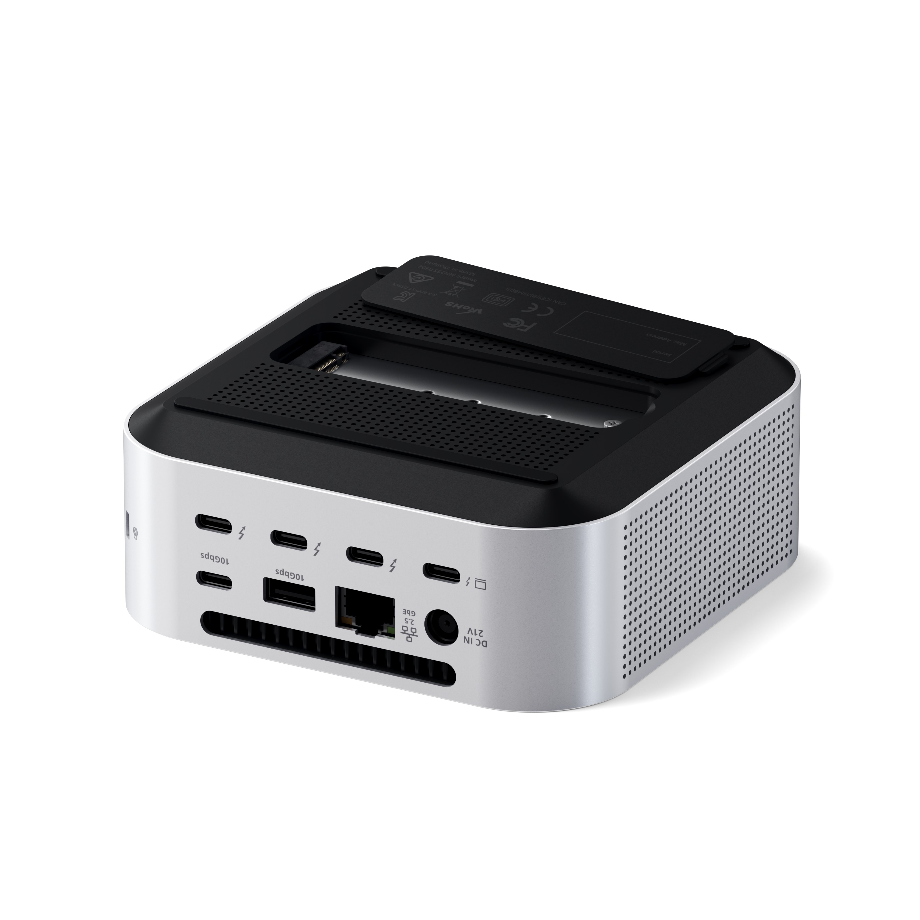 Docking stanica SATECHI Thunderbolt 5 CubeDock s kućištem za SSD (140W), srebrna boja-4