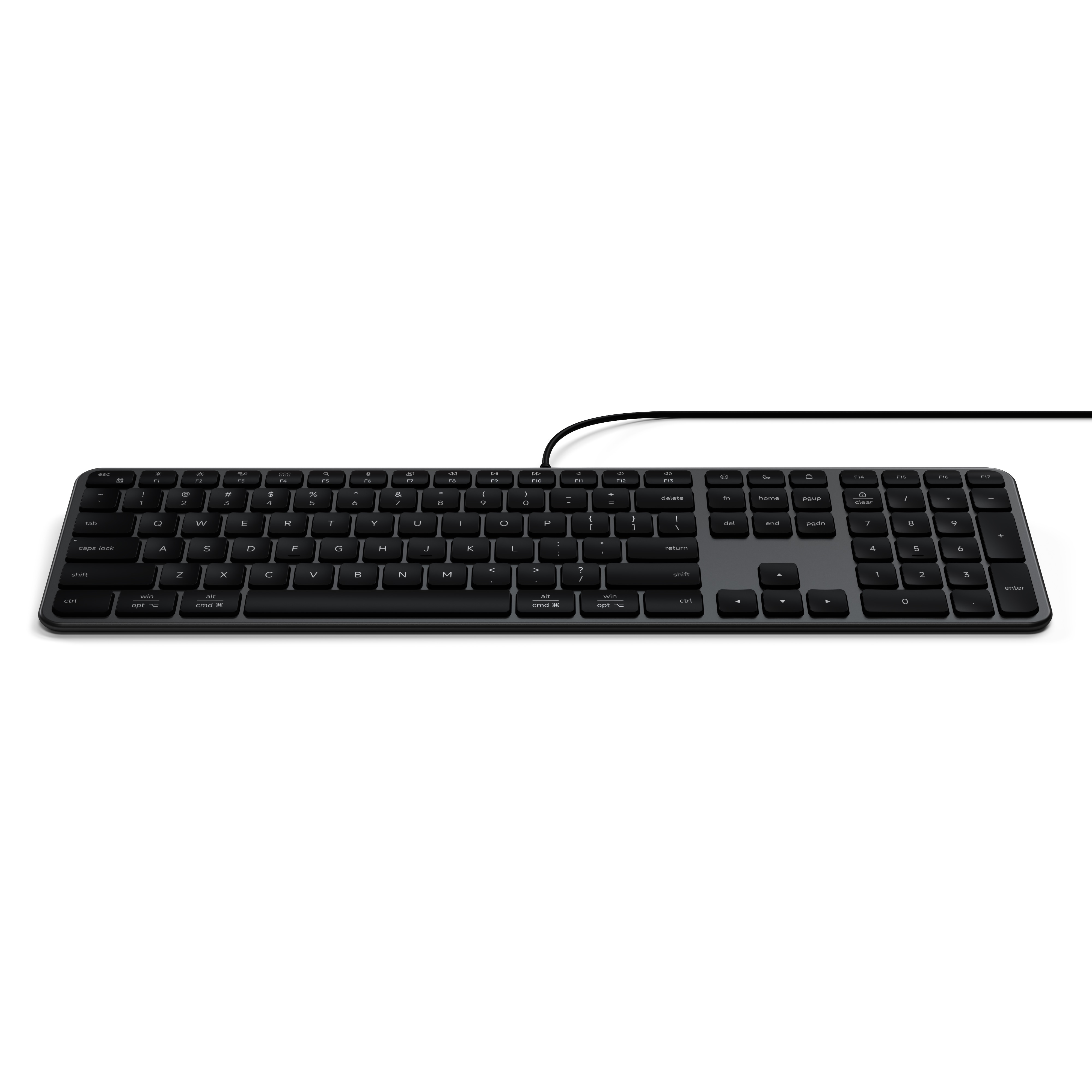 Tipkovnica SATECHI Slim LX3 žičana s pozadinskim osvjetljenjem (US layout, svemirska siva)-7