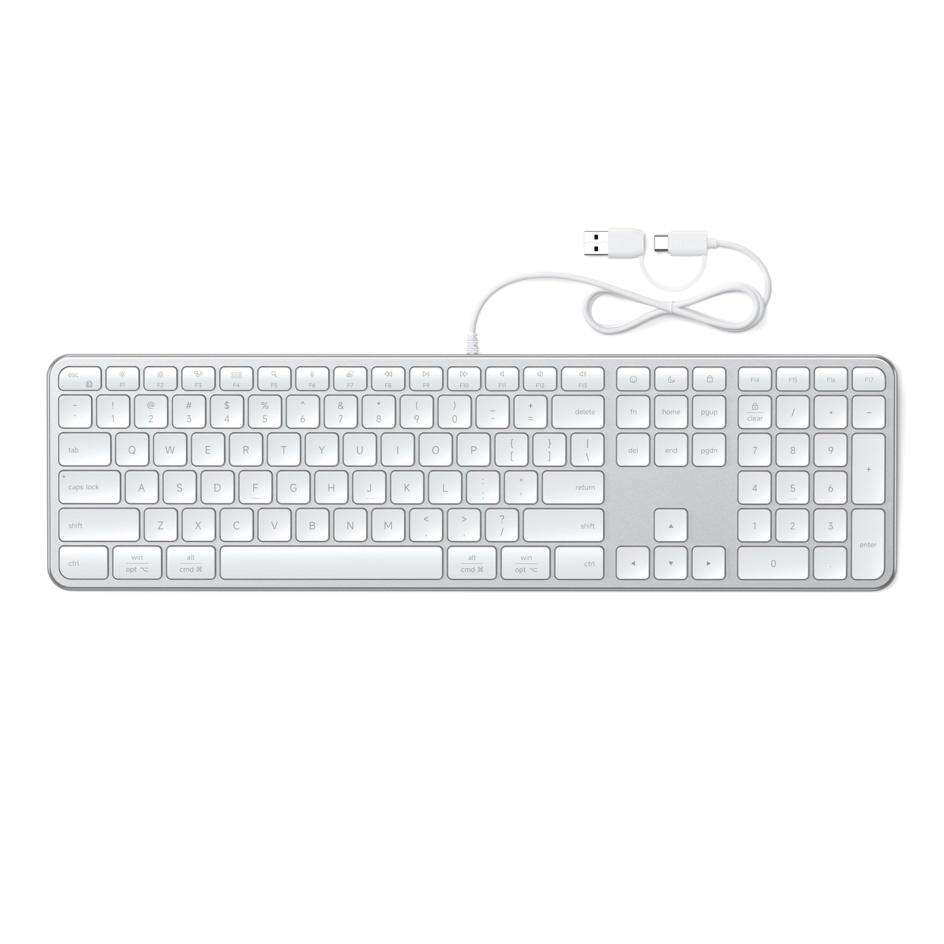 Satechi Slim LX3 Wired Keyboard - US English - Silver-0