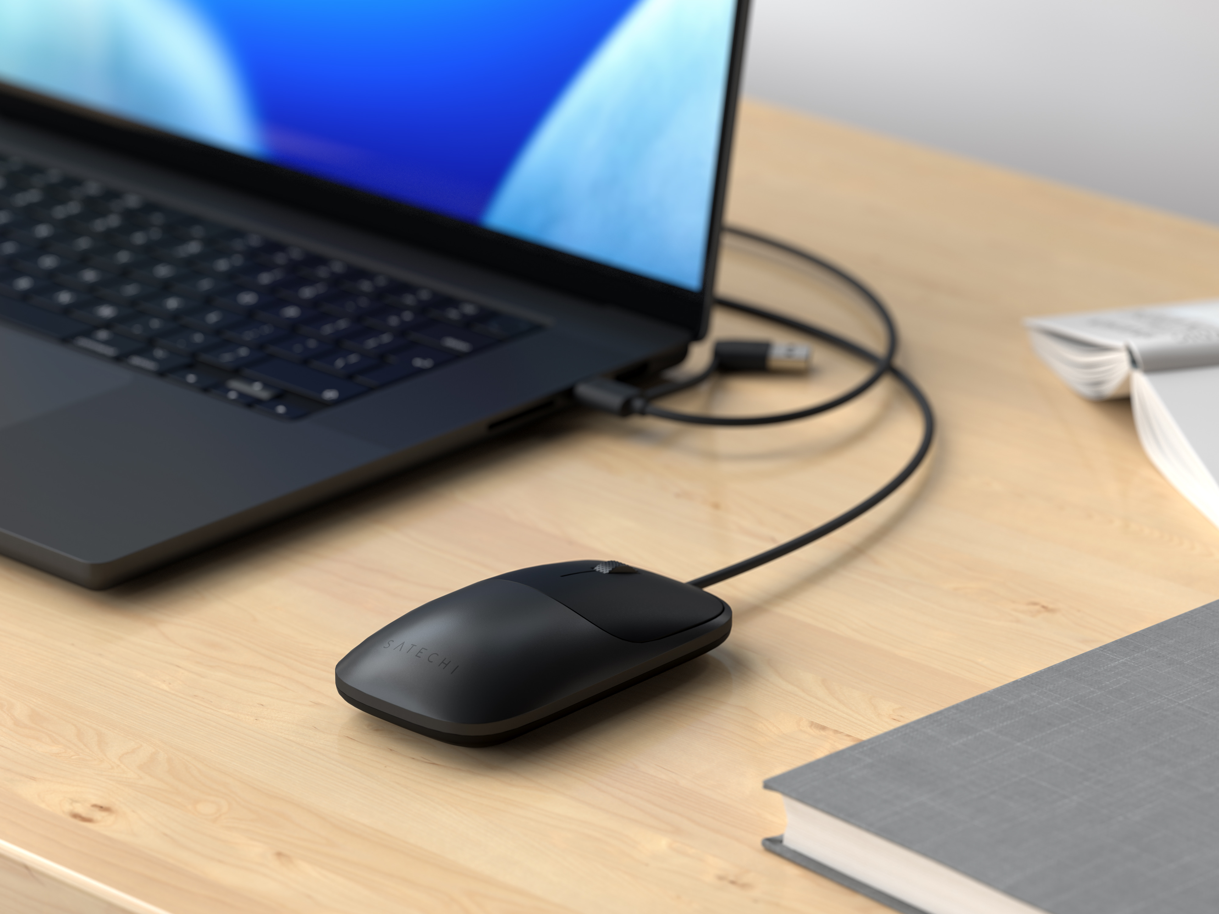 Satechi Slim LX Wired Mouse - Space Black-3