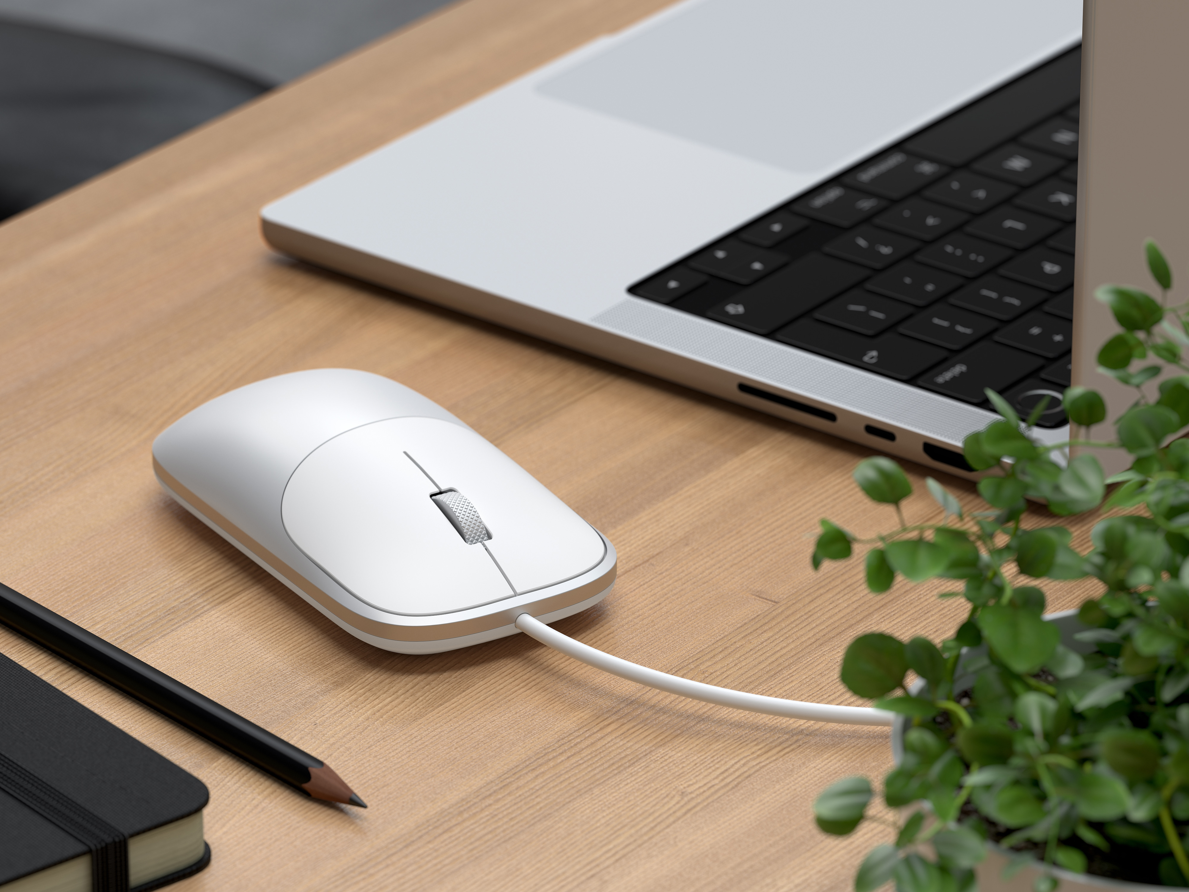 Satechi Slim LX Wired Mouse - Silver-4