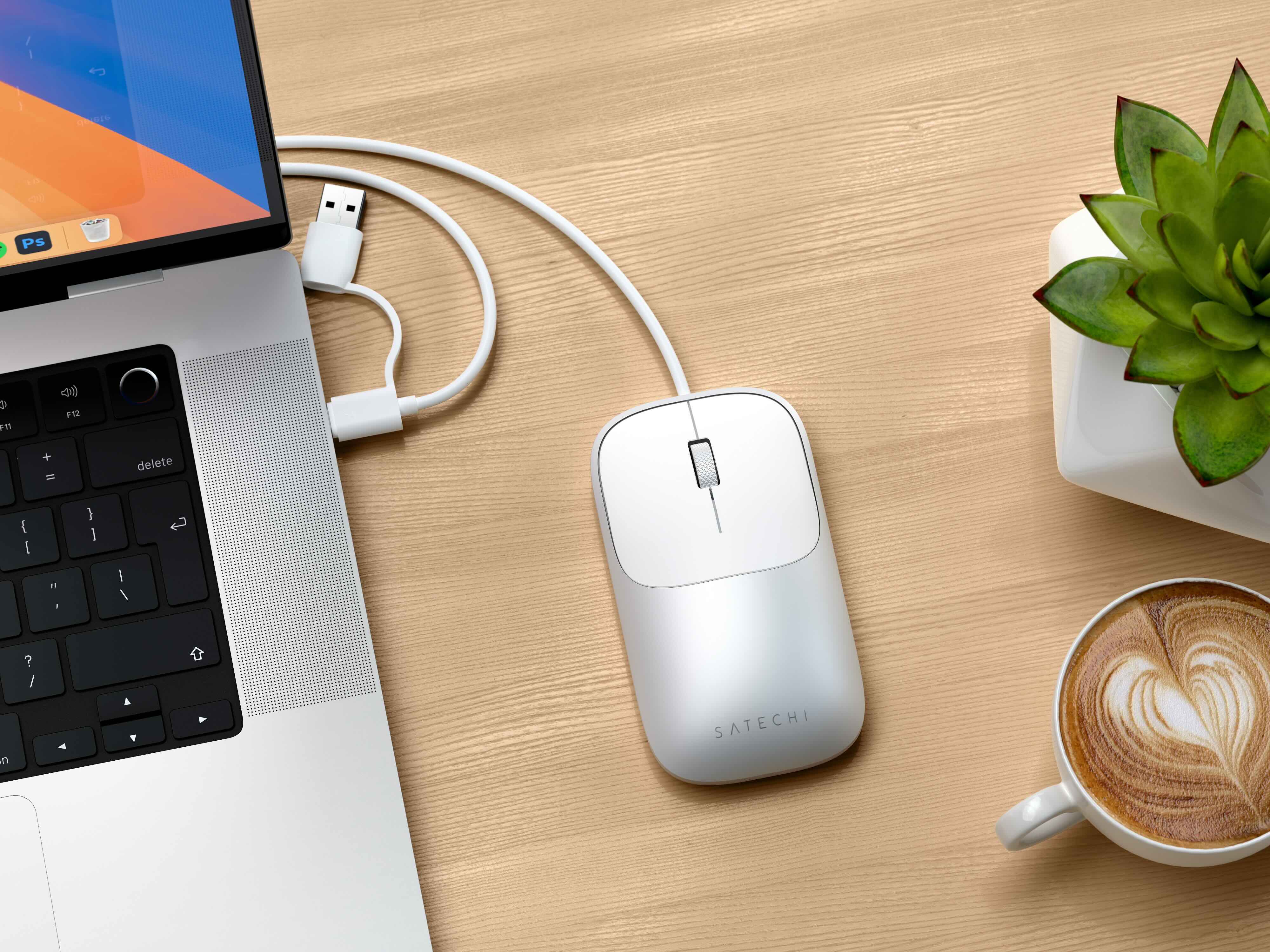Satechi Slim LX Wired Mouse - Silver-7