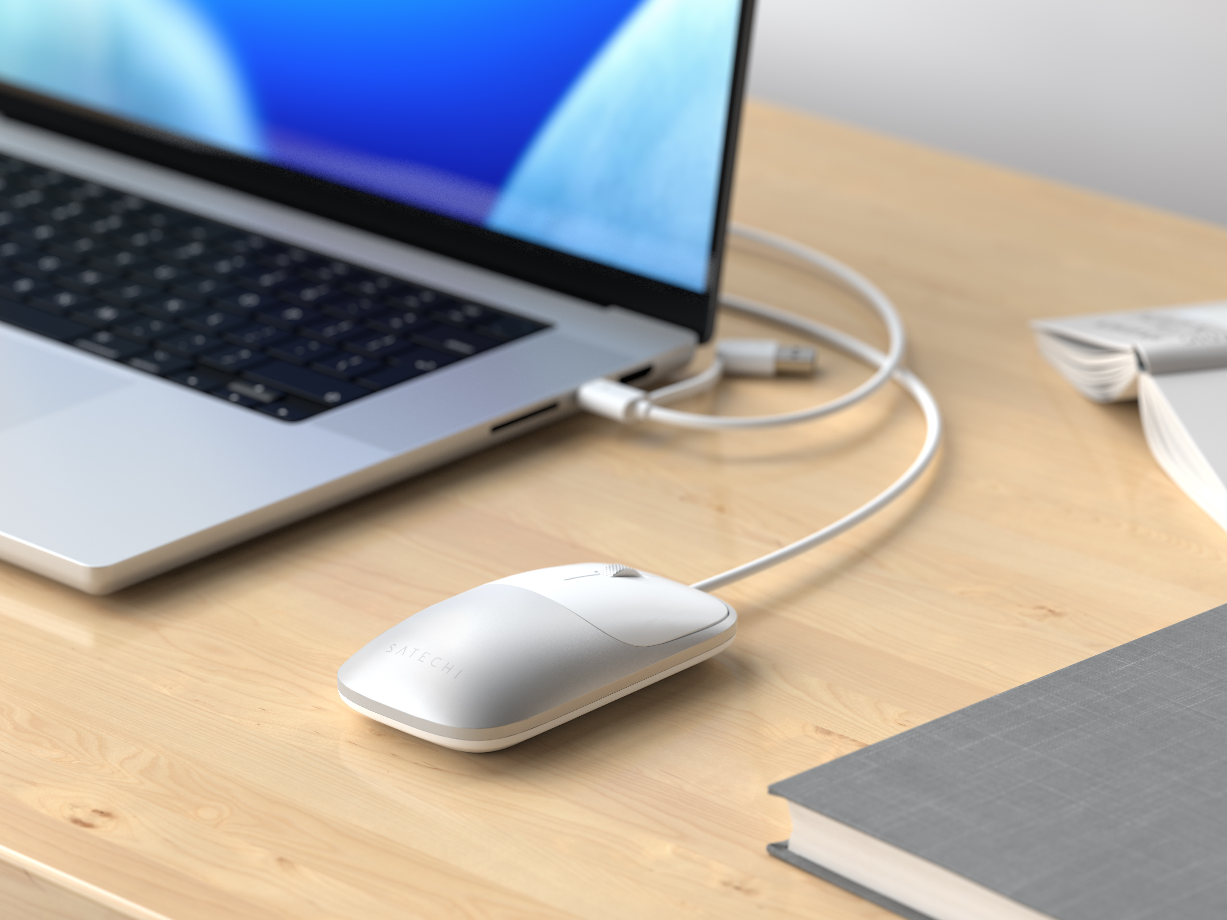 Satechi Slim LX Wired Mouse - Silver-5