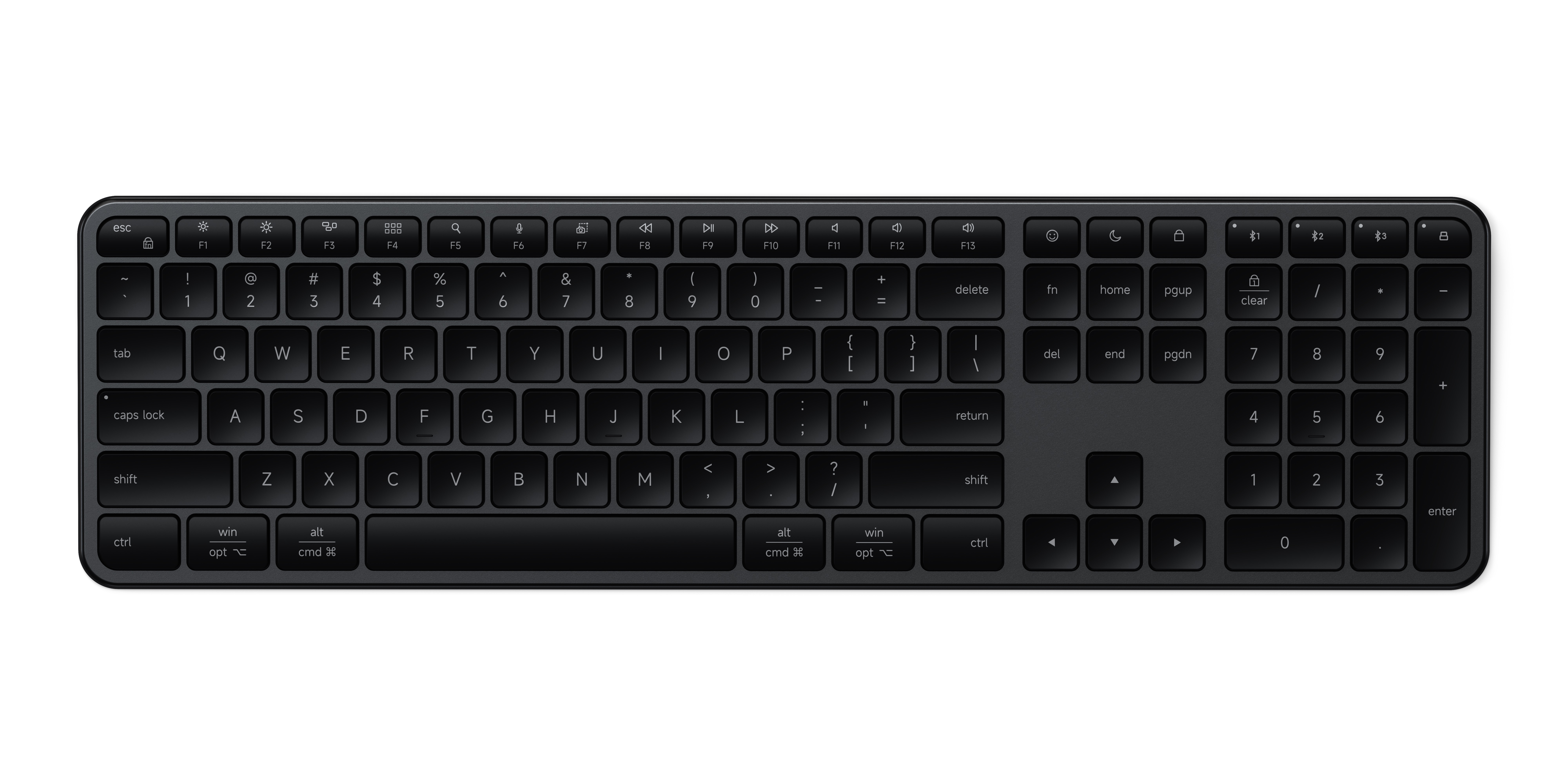 Satechi Slim EX3 Wireless Keyboard - US English - Space Black-0