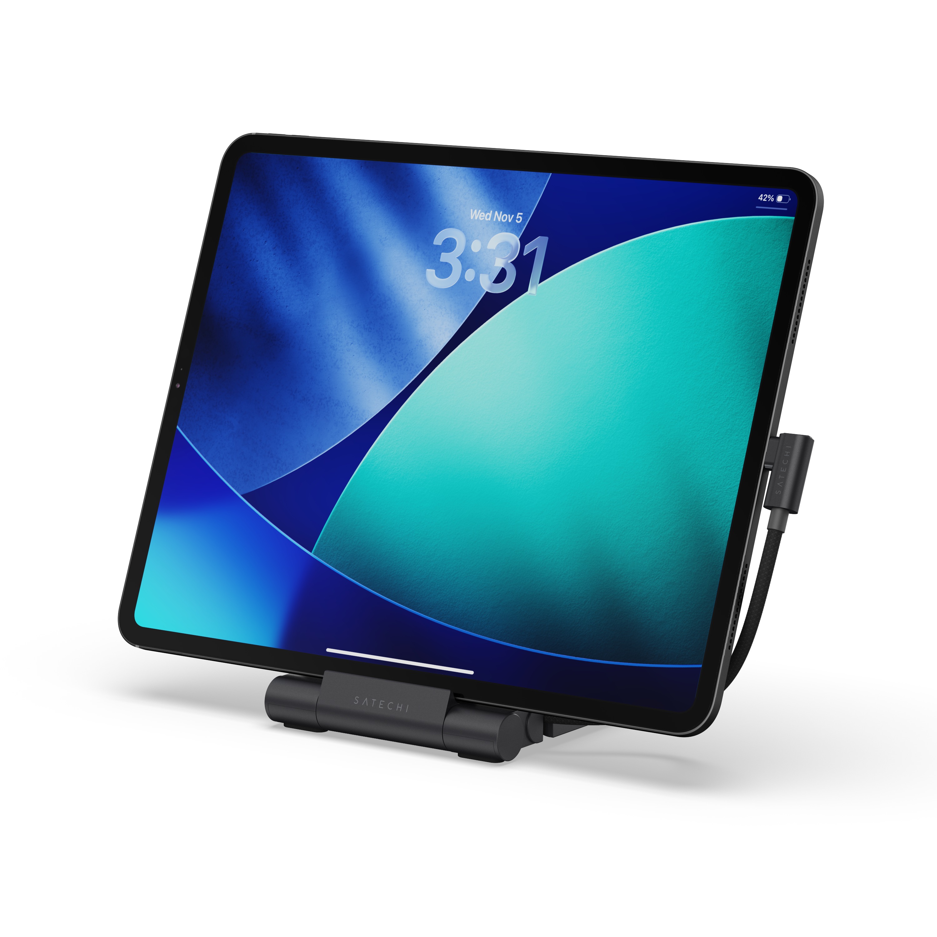 Sklopivi stalak i USB-C hub SATECHI On-the-Go Multiport Adapter, svemirska siva boja-0