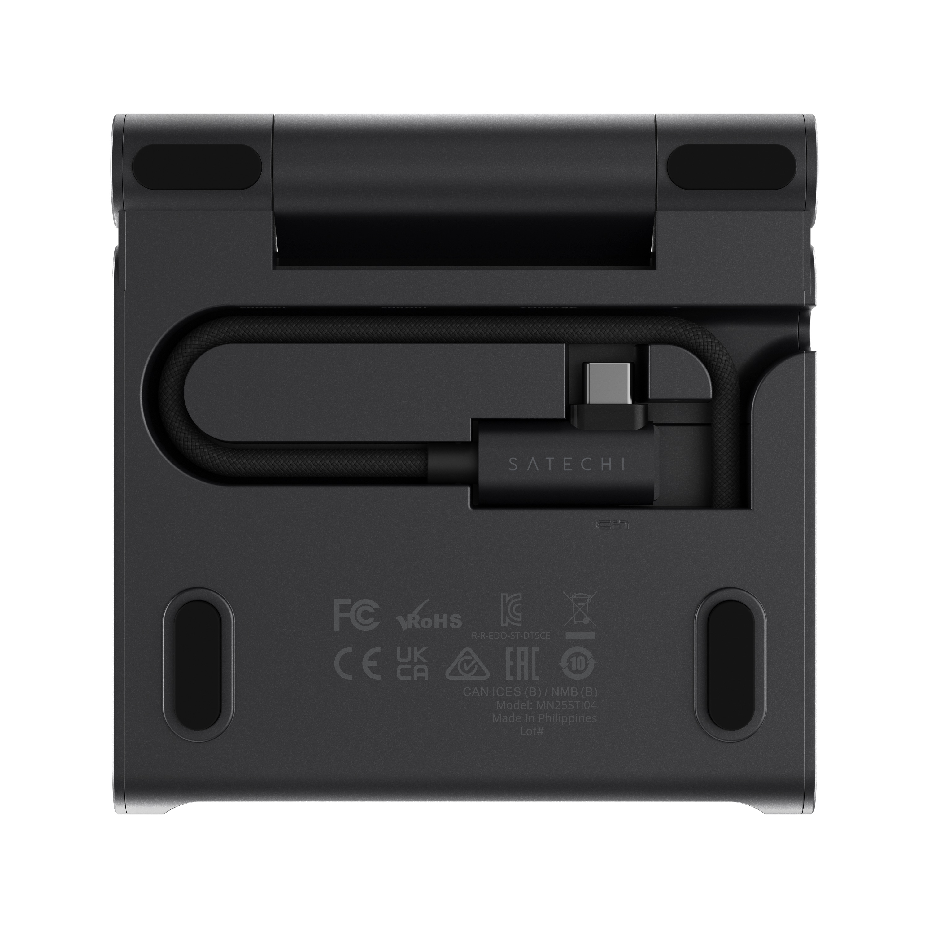 Sklopivi stalak i USB-C hub SATECHI On-the-Go Multiport Adapter, svemirska siva boja-4