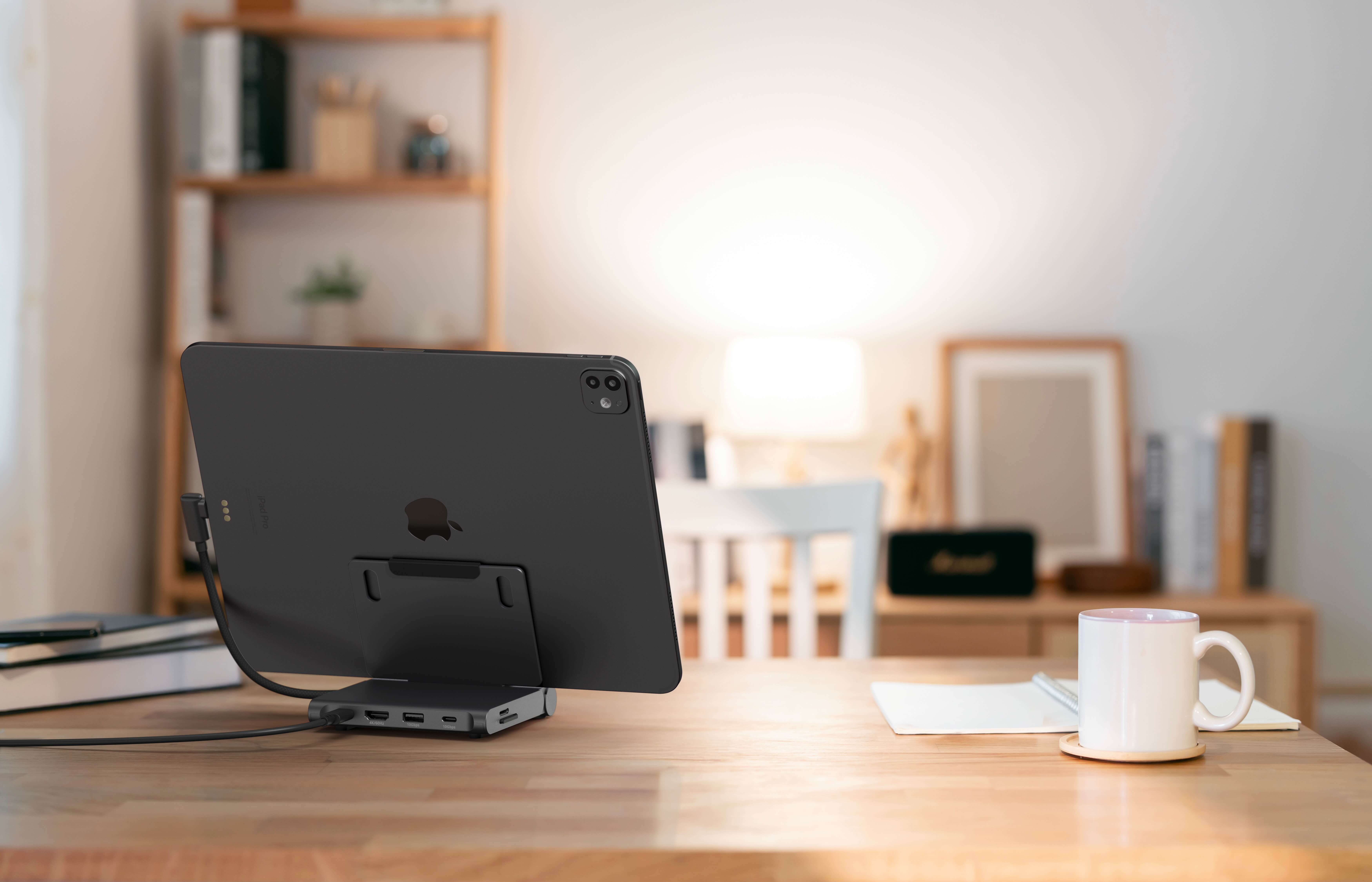 Sklopivi stalak i USB-C hub SATECHI On-the-Go Multiport Adapter, svemirska siva boja-8