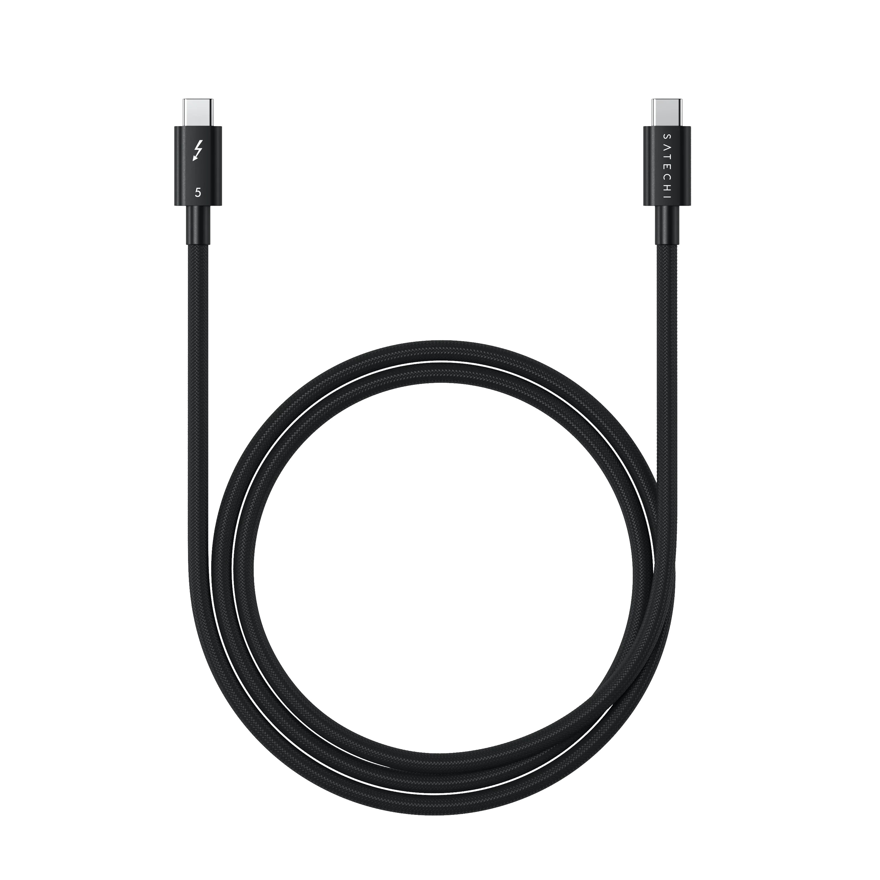 Kabel SATECHI Thunderbolt 5 Pro pleteni 1m (240W PD, 80 Gbps, 8K) svemirski crna boja-0