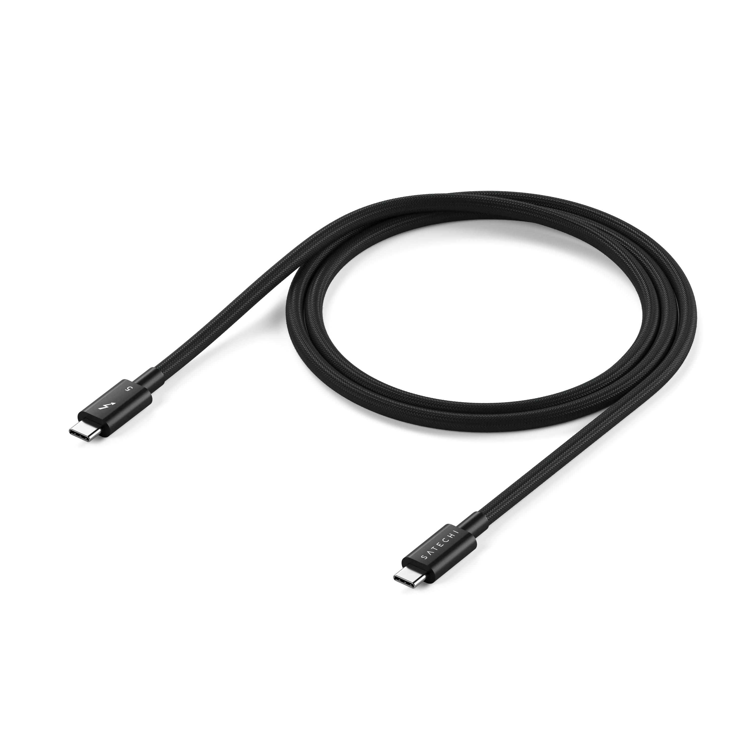 Kabel SATECHI Thunderbolt 5 Pro pleteni 1m (240W PD, 80 Gbps, 8K) svemirski crna boja-3