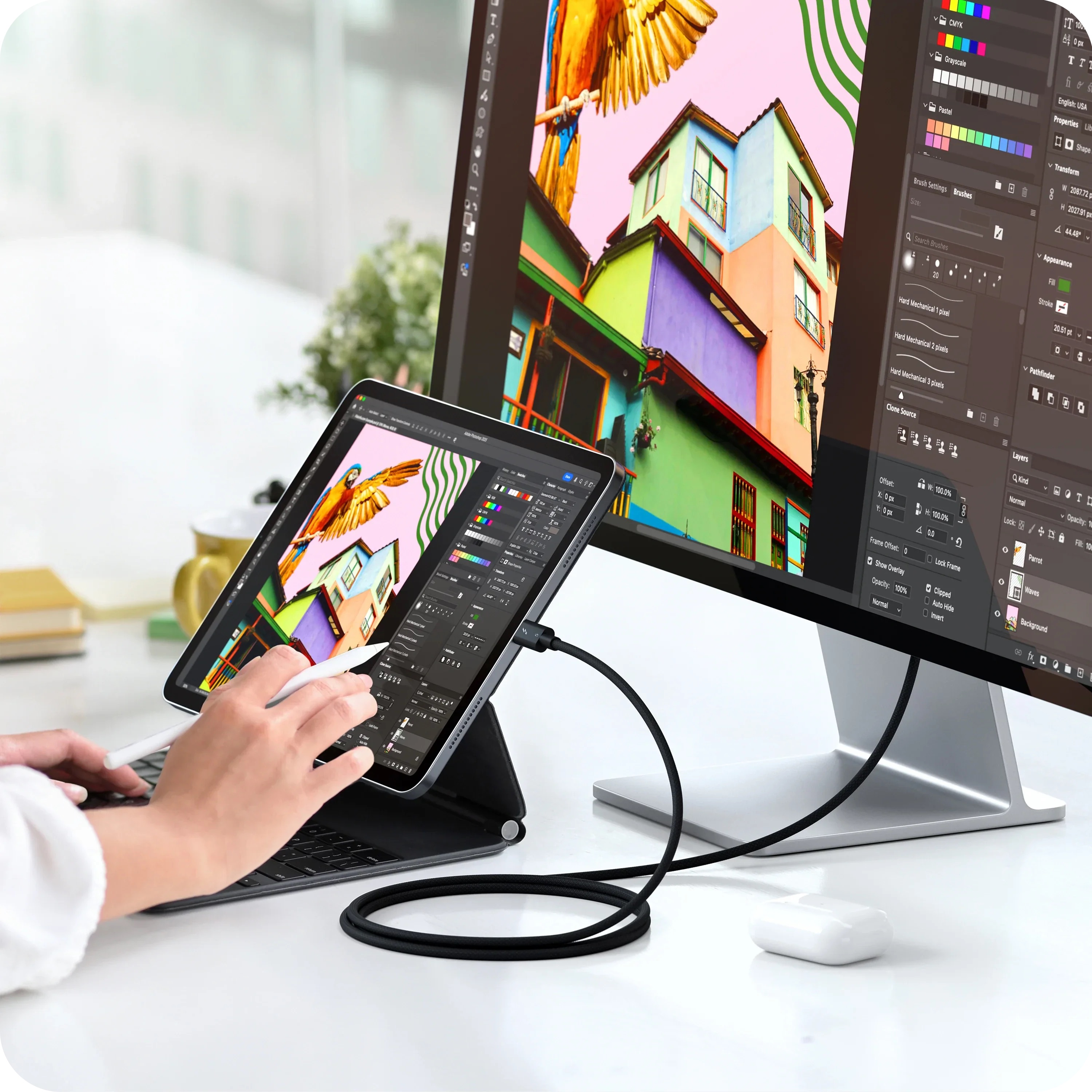 Kabel SATECHI Thunderbolt 5 Pro pleteni 1m (240W PD, 80 Gbps, 8K) svemirski crna boja-5