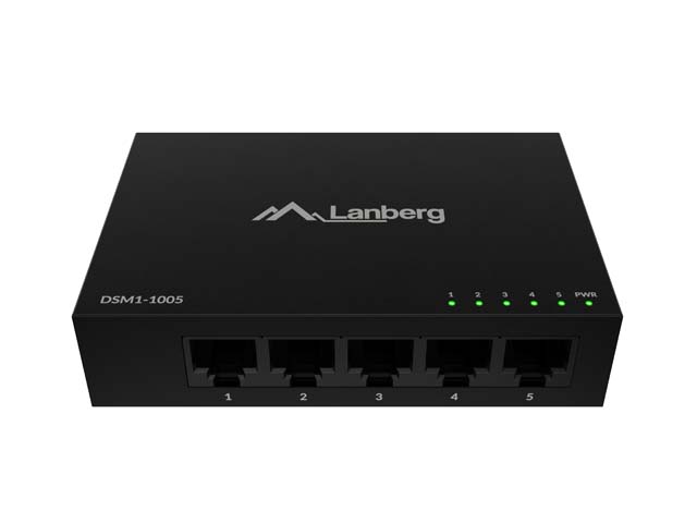 Mrežni switch LANBERG RSGE-5P (5-portni, 1Gb/s, Unmanaged, metalno kućište)-3