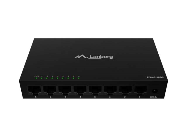 Mrežni switch LANBERG RSGE-08 (8-portni, Gigabit, metalno kućište)-0