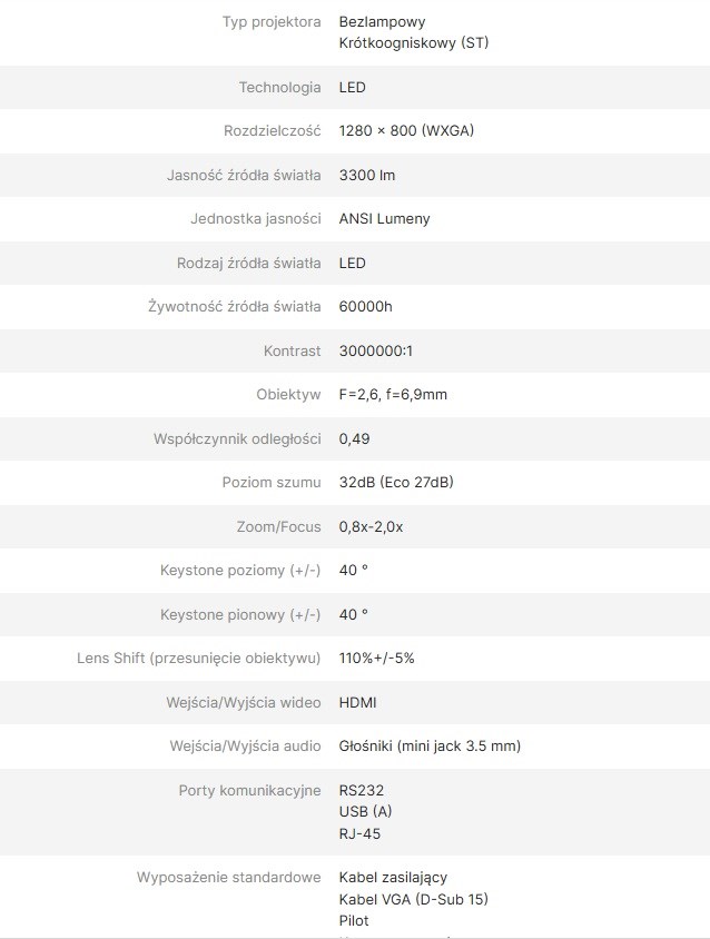 Projektor VIEWSONIC LS500W-ST (WXGA, 2000 ANSI, LED, Short Throw)-22