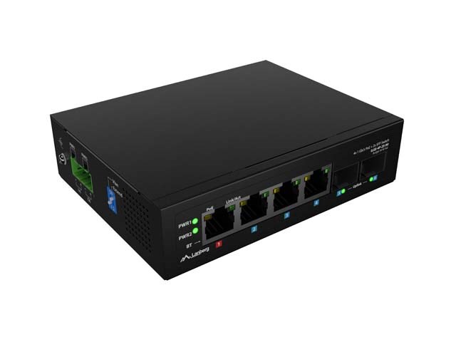 Mrežni Switch LANBERG RSGE-LI-2310-1 (4x PoE Gigabit, 2x SFP, Industrijski)