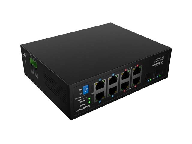 Industrijski PoE Switch LANBERG RSGE-10-442-I (8x GbE, 2x SFP, 240W)
