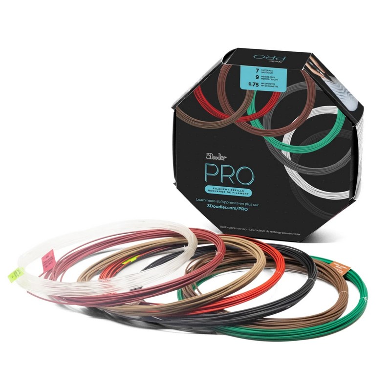 3DOODLER PRO+ Materials Kit set filamenata za 3D olovku (drvo, metal, najlon)-0