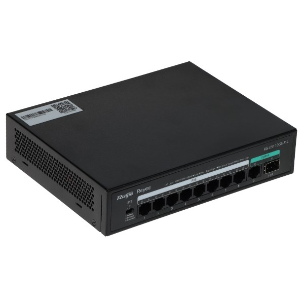 Mrežni switch RUIJIE Reyee RG-ES209GC-P (8x PoE+, 1x SFP, Cloud Managed)