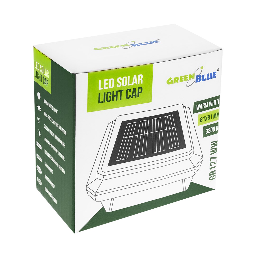 Solarna LED lampa za stup GREENBLUE GB127 WW (80x80mm, 3200K)-5