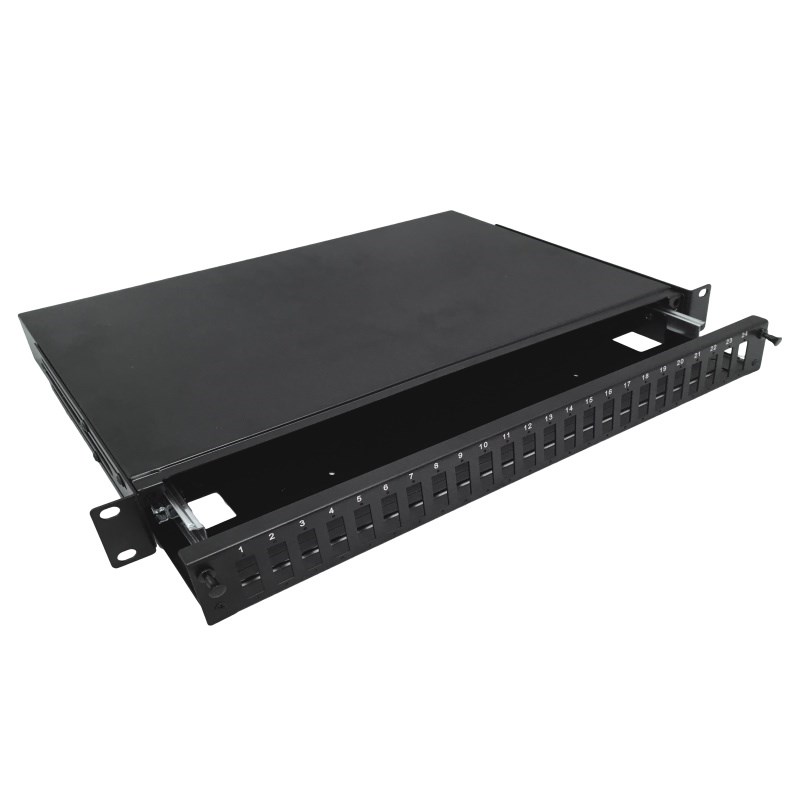 ALANTEC optički prespojni panel 19" 1U teleskopski, 24x SC Duplex / LC Quad, FOP-1U-24SCD-C-P-1