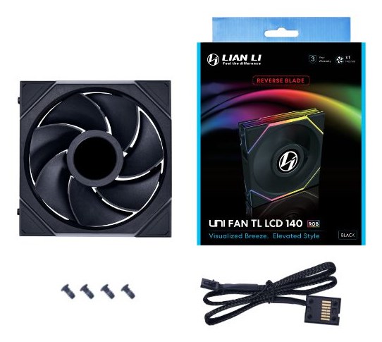 Ventilator za kućište LIAN LI UNI FAN TL LCD 140mm crna boja (bez kontrolera)-3