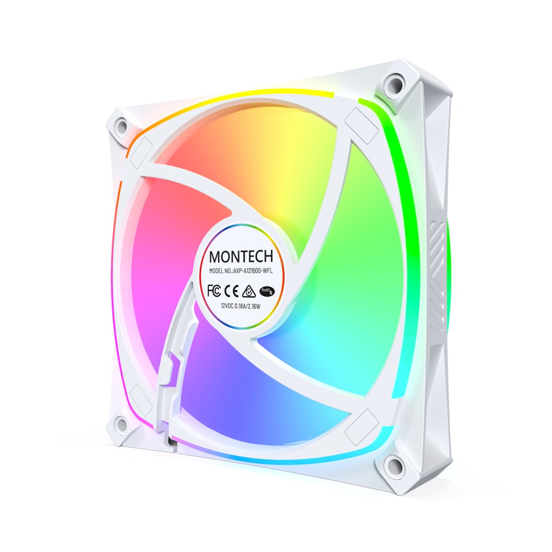 Ventilatori za kućište MONTECH AX120 PWM ARGB 120mm (3 komada, bijela boja)-5