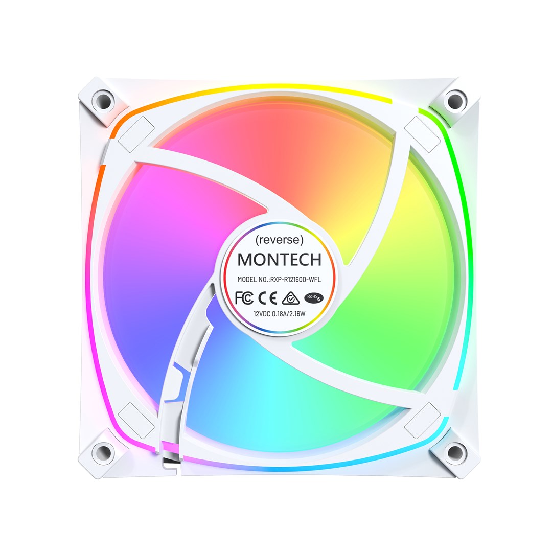 Ventilator za kućište MONTECH RX120 PRO 120mm ARGB PWM (3 komada) bijela boja-5