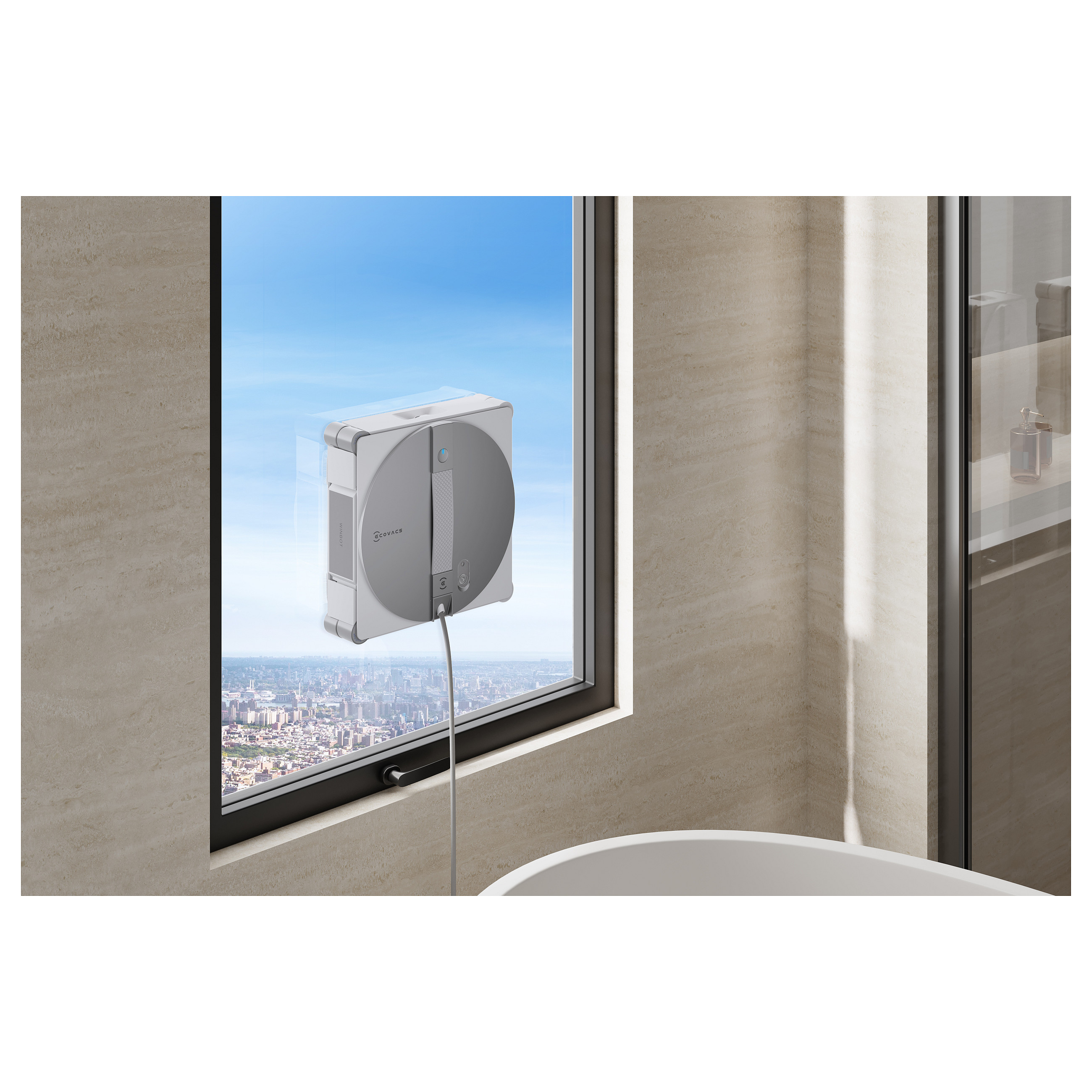 Robotski čistač prozora ECOVACS WINBOT W3 OMNI (WIN-SLAM 5.0, 8000 Pa, OMNI stanica, bijela boja)-22