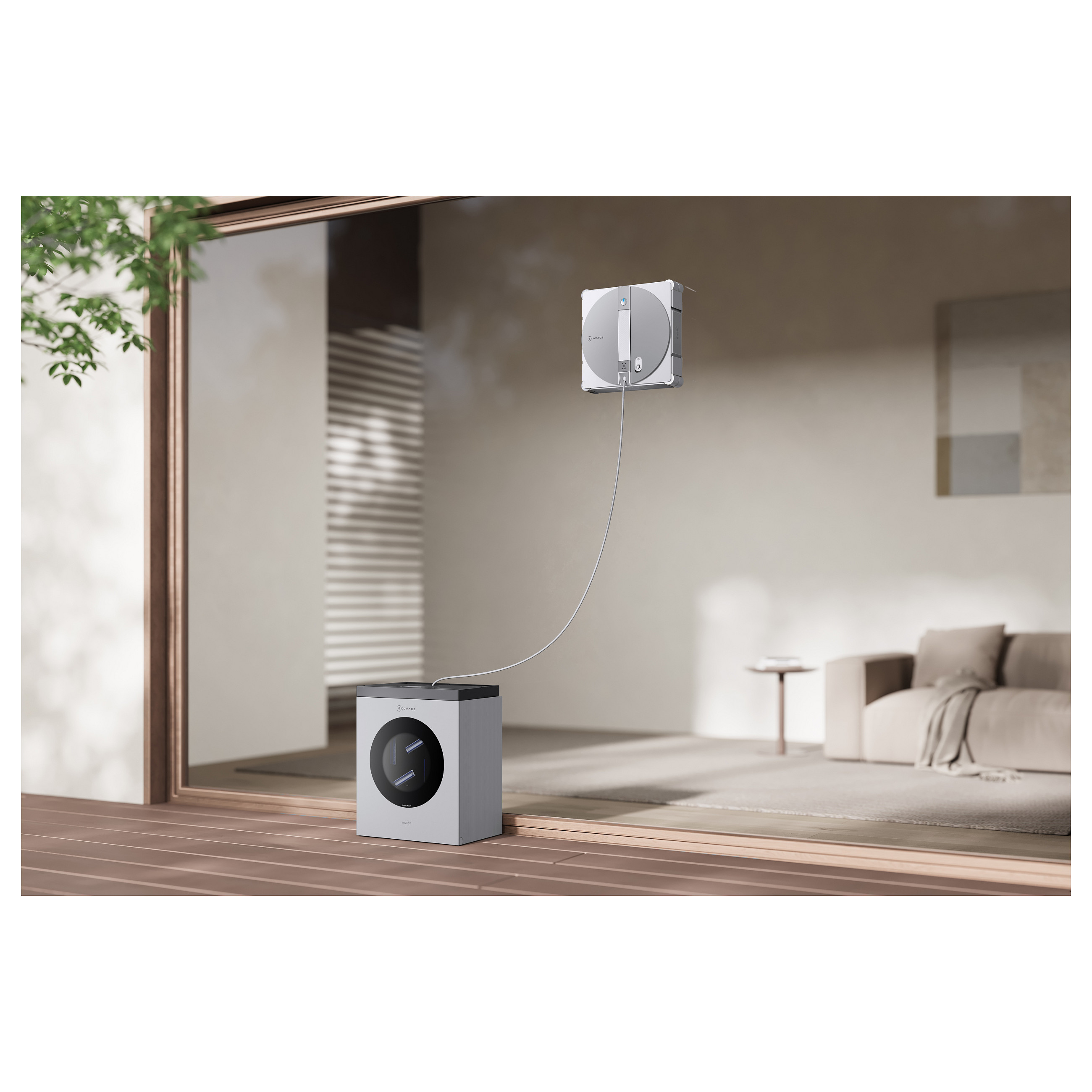 Robotski čistač prozora ECOVACS WINBOT W3 OMNI (WIN-SLAM 5.0, 8000 Pa, OMNI stanica, bijela boja)-23