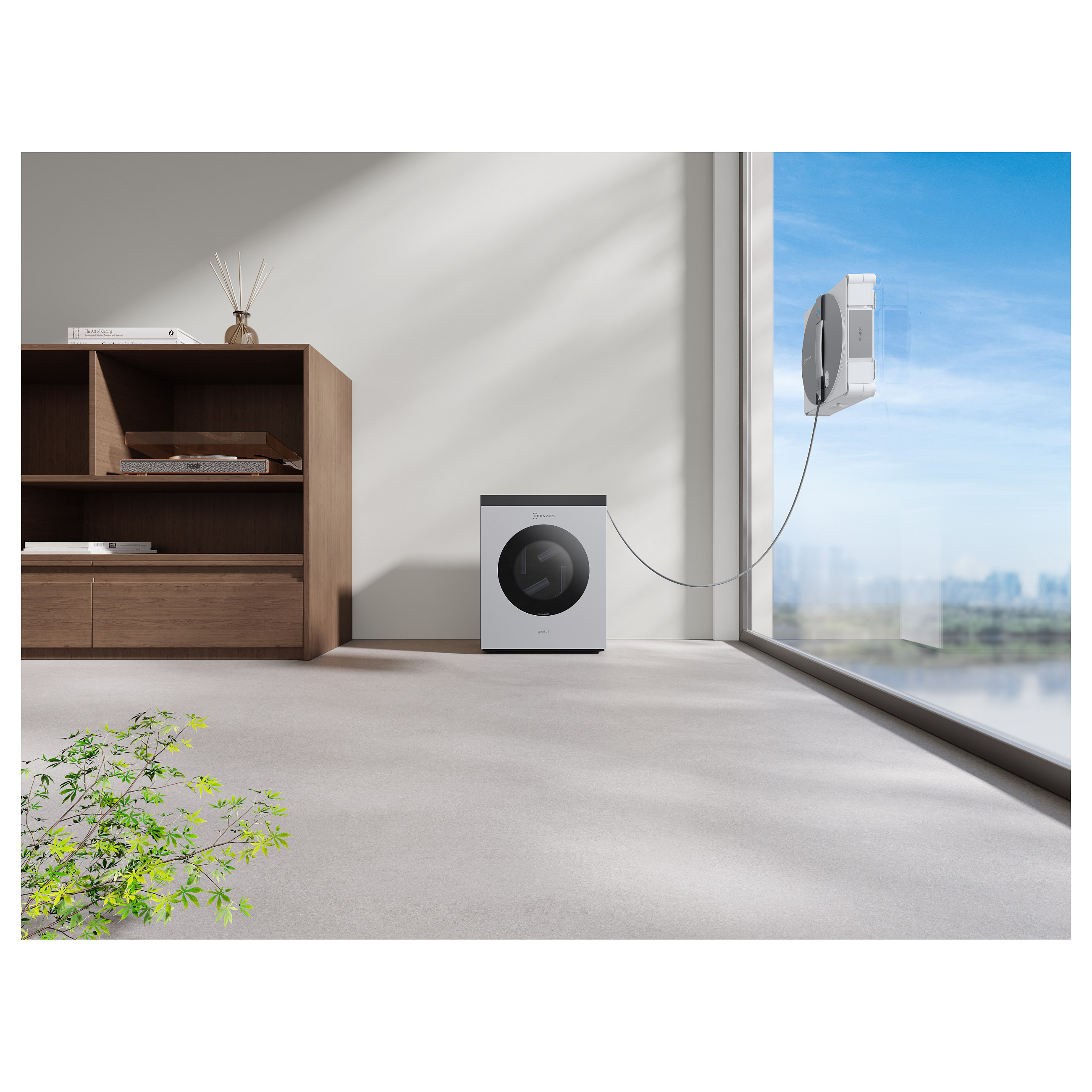 Robotski čistač prozora ECOVACS WINBOT W3 OMNI (WIN-SLAM 5.0, 8000 Pa, OMNI stanica, bijela boja)-26