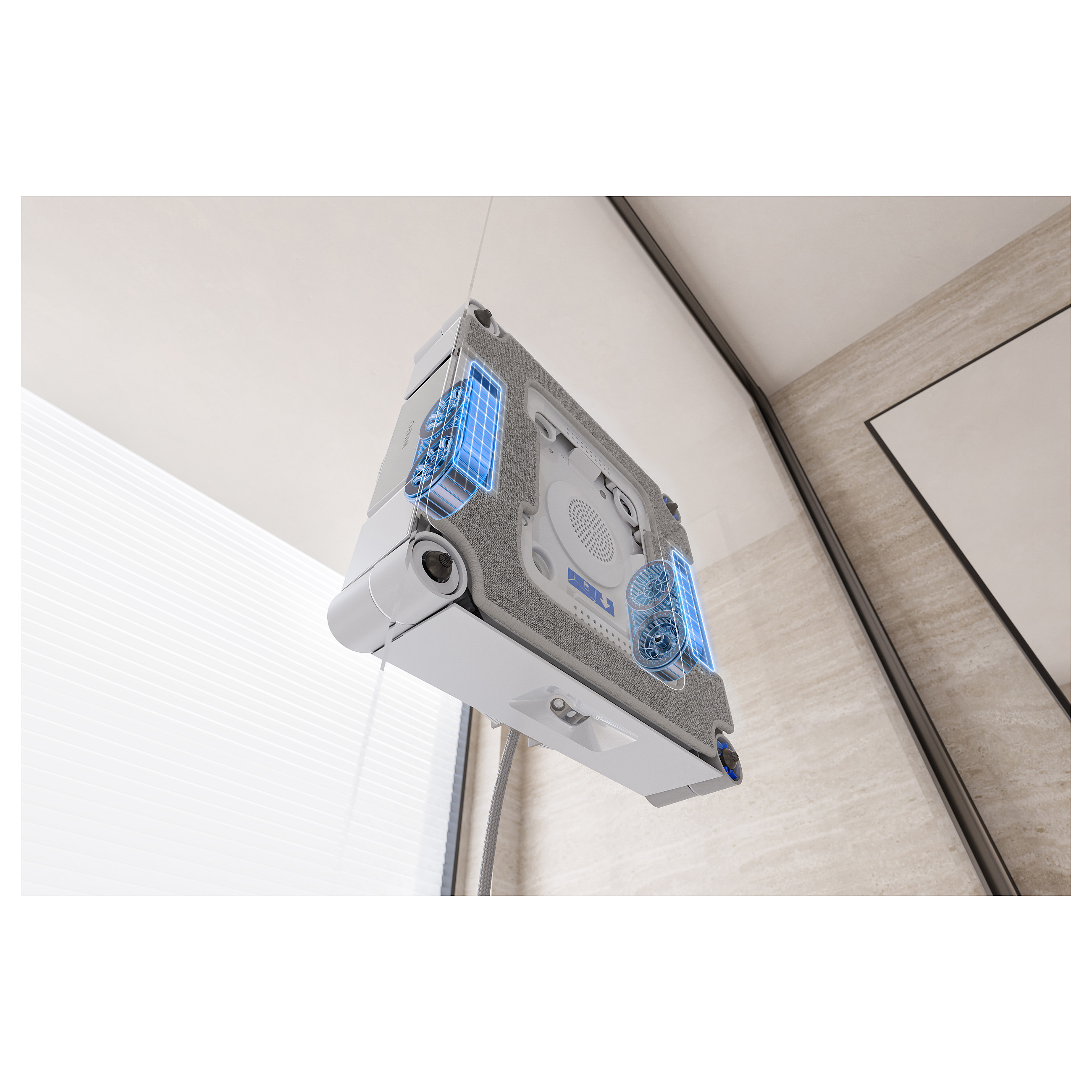 Robotski čistač prozora ECOVACS WINBOT W3 OMNI (WIN-SLAM 5.0, 8000 Pa, OMNI stanica, bijela boja)-30