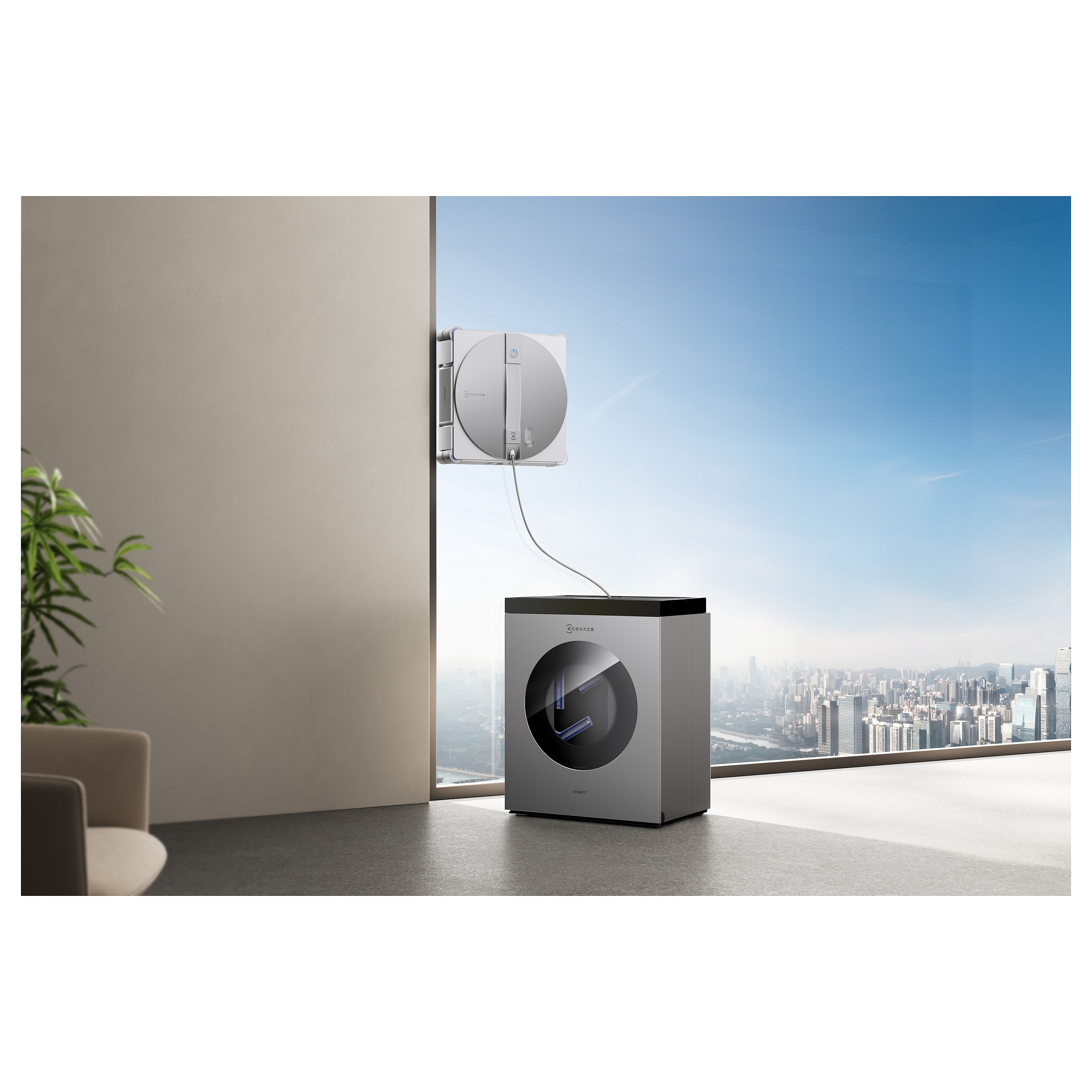 Robotski čistač prozora ECOVACS WINBOT W3 OMNI (WIN-SLAM 5.0, 8000 Pa, OMNI stanica, bijela boja)-31