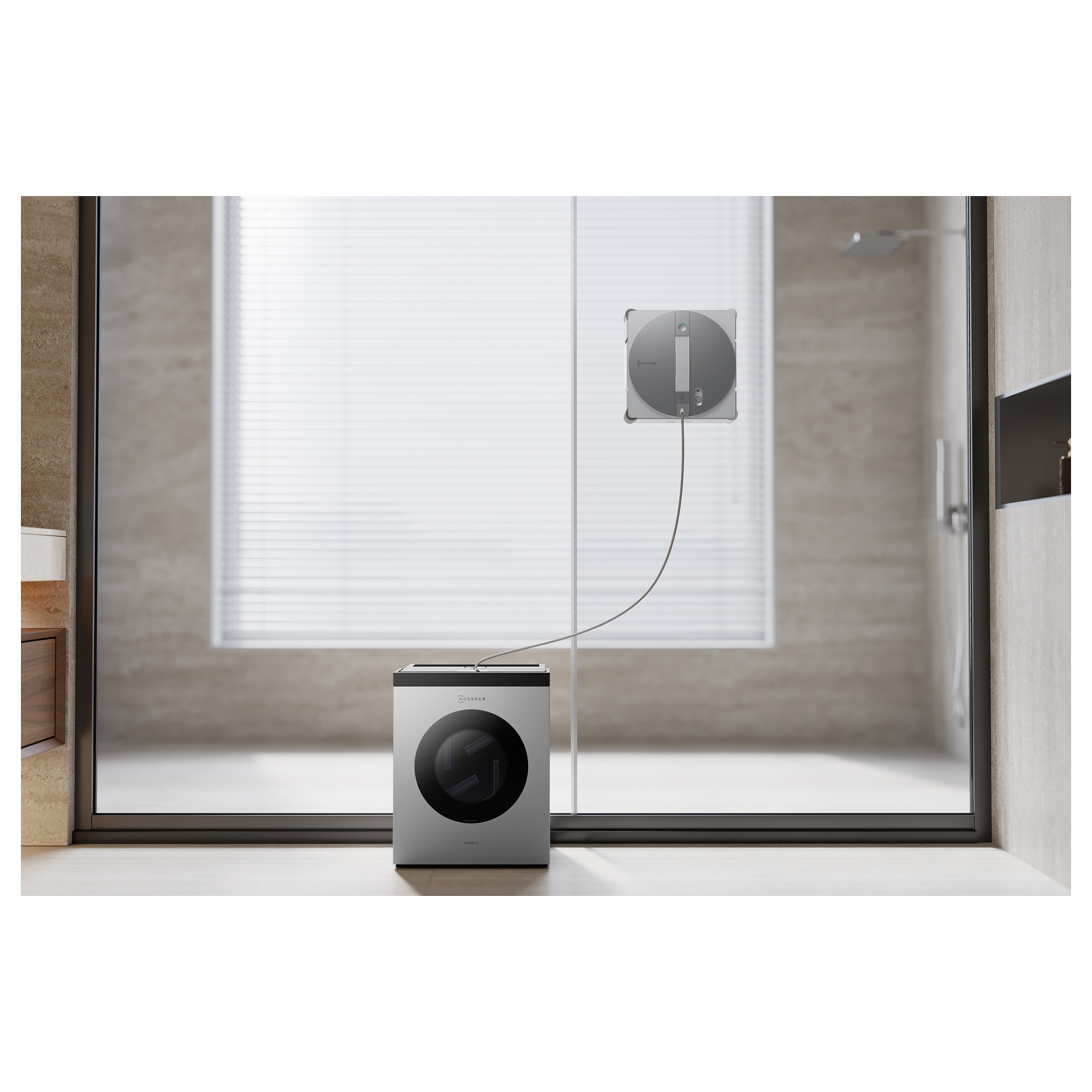 Robotski čistač prozora ECOVACS WINBOT W3 OMNI (WIN-SLAM 5.0, 8000 Pa, OMNI stanica, bijela boja)-37