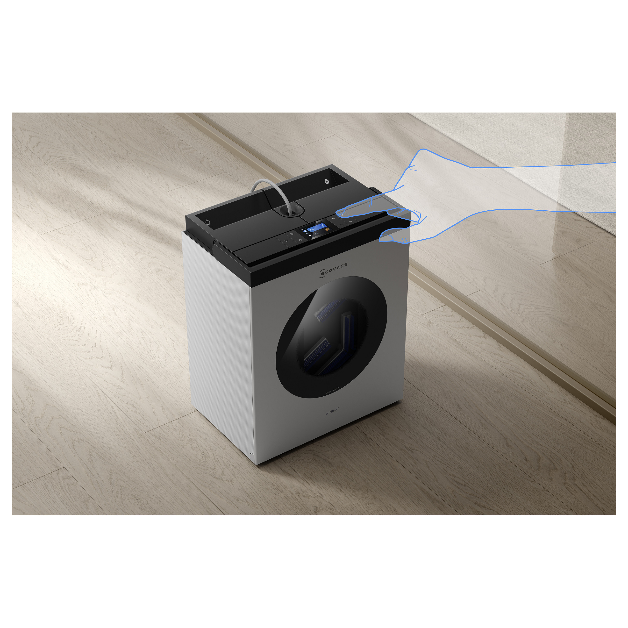 Robotski čistač prozora ECOVACS WINBOT W3 OMNI (WIN-SLAM 5.0, 8000 Pa, OMNI stanica, bijela boja)-40