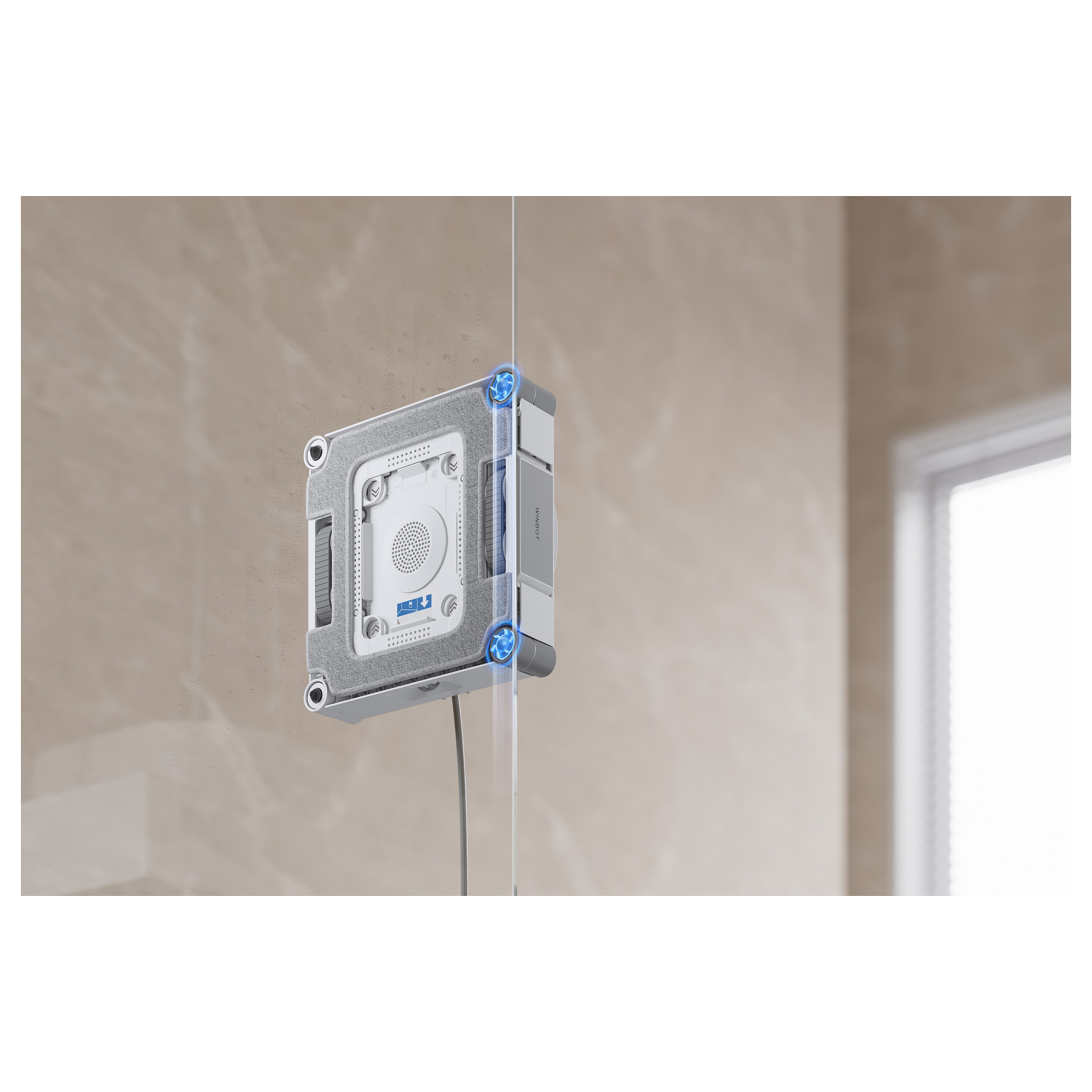 Robotski čistač prozora ECOVACS WINBOT W3 OMNI (WIN-SLAM 5.0, 8000 Pa, OMNI stanica, bijela boja)-45