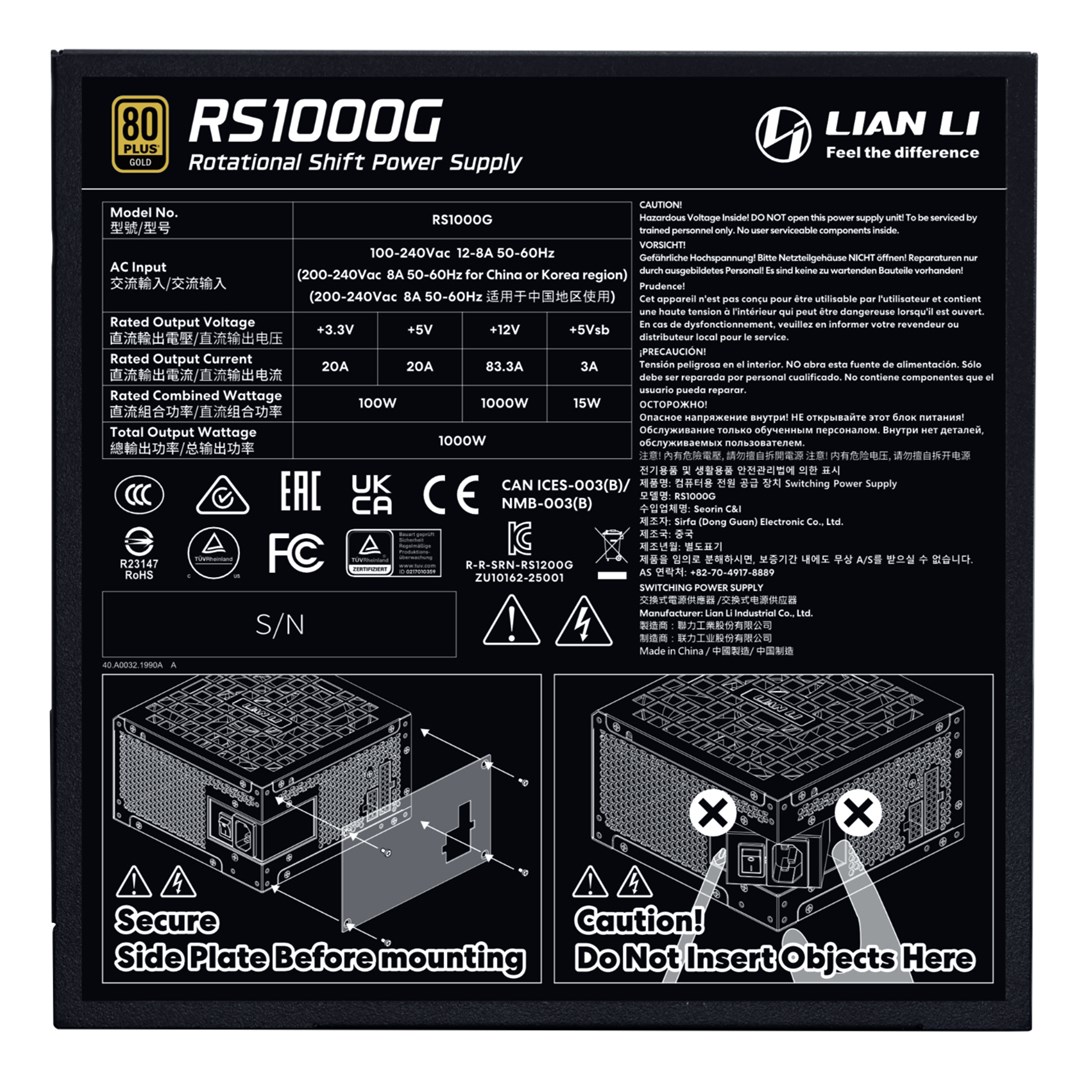 Napajanje LIAN LI SP850 850W SFX 80+ Gold modularno, crna boja-6