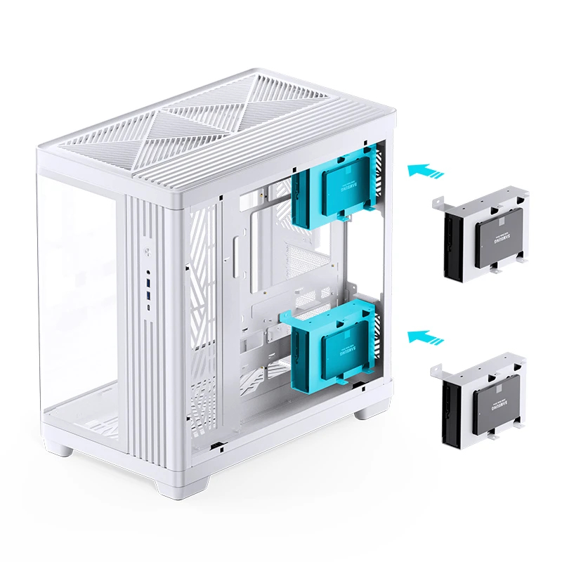 Kućište za računalo JONSBO TK-4 Midi-Tower ATX, kaljeno staklo, bijela boja-8